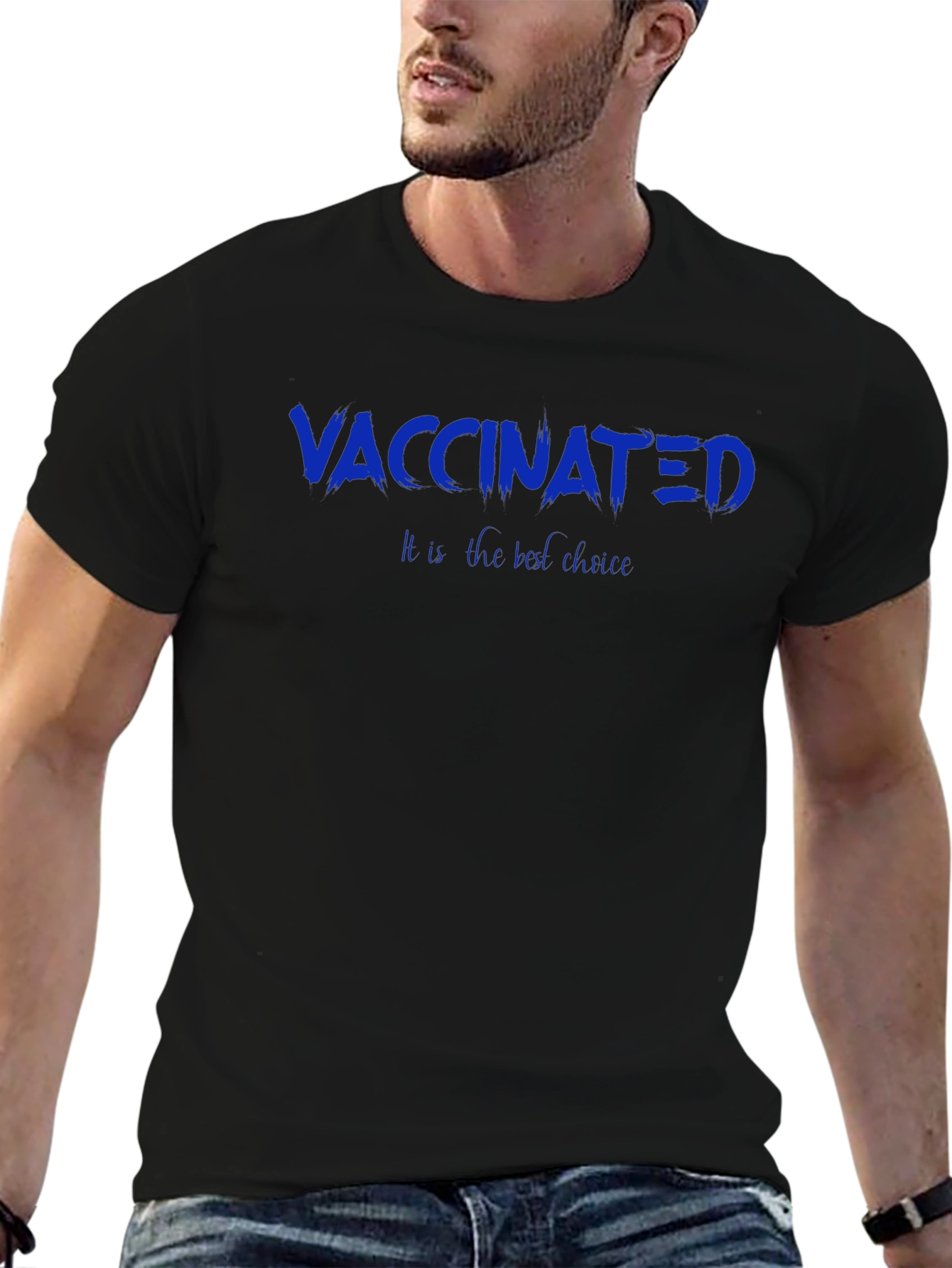 Black Vaccinated Tee - The Best Choice T-Shirt view 6