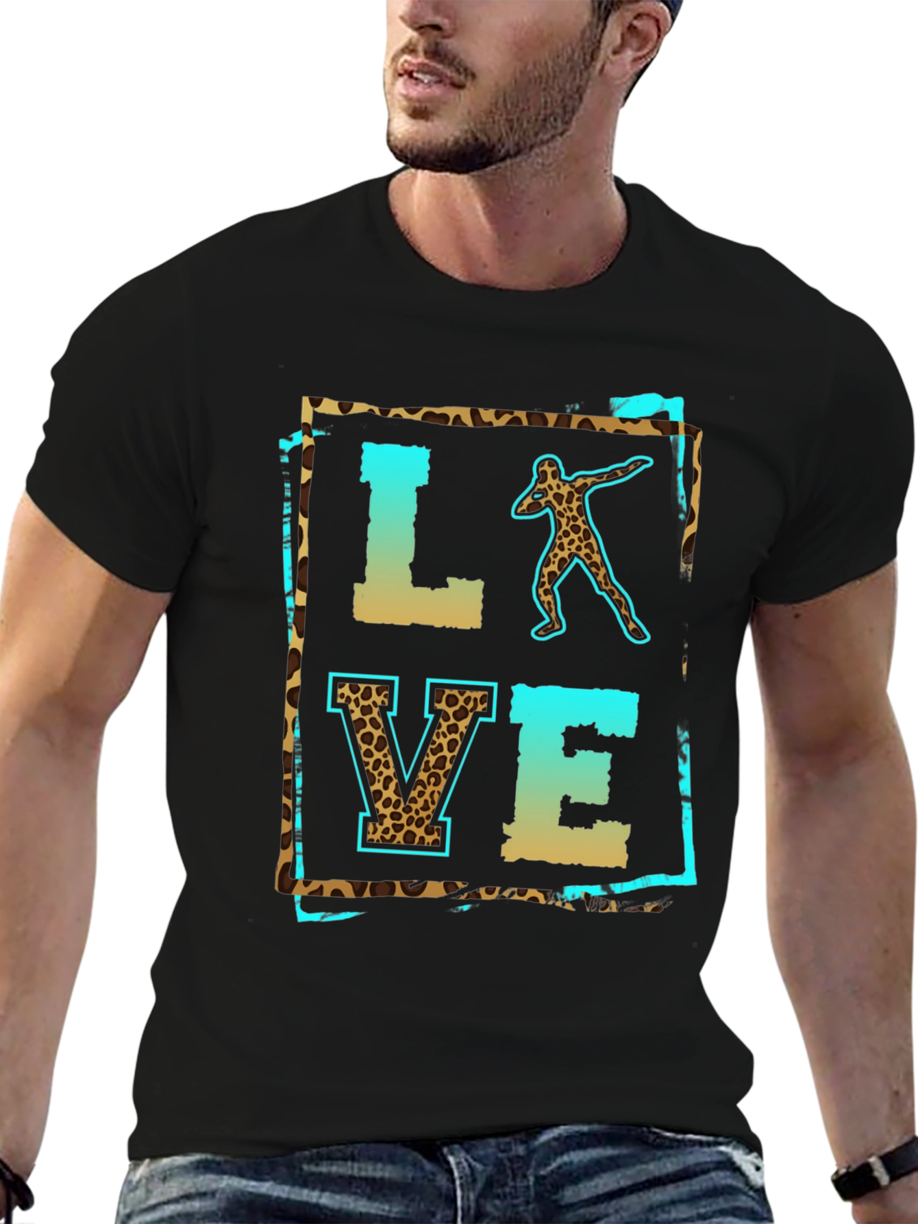 Leopard Print LOVE Shot Put T-Shirt - 6