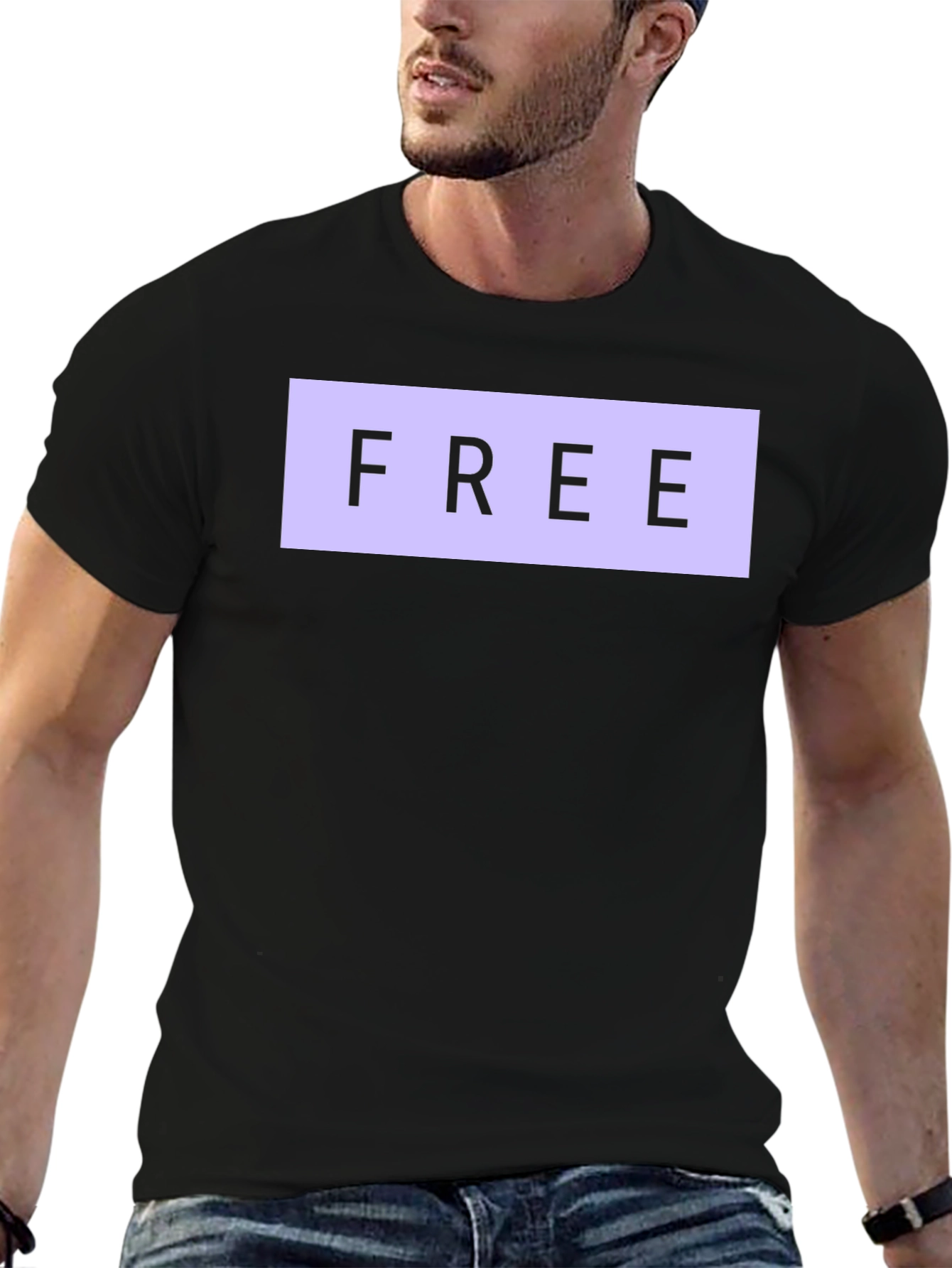 Black FREE Graphic T-Shirt - Trendy Casual Tee view 6