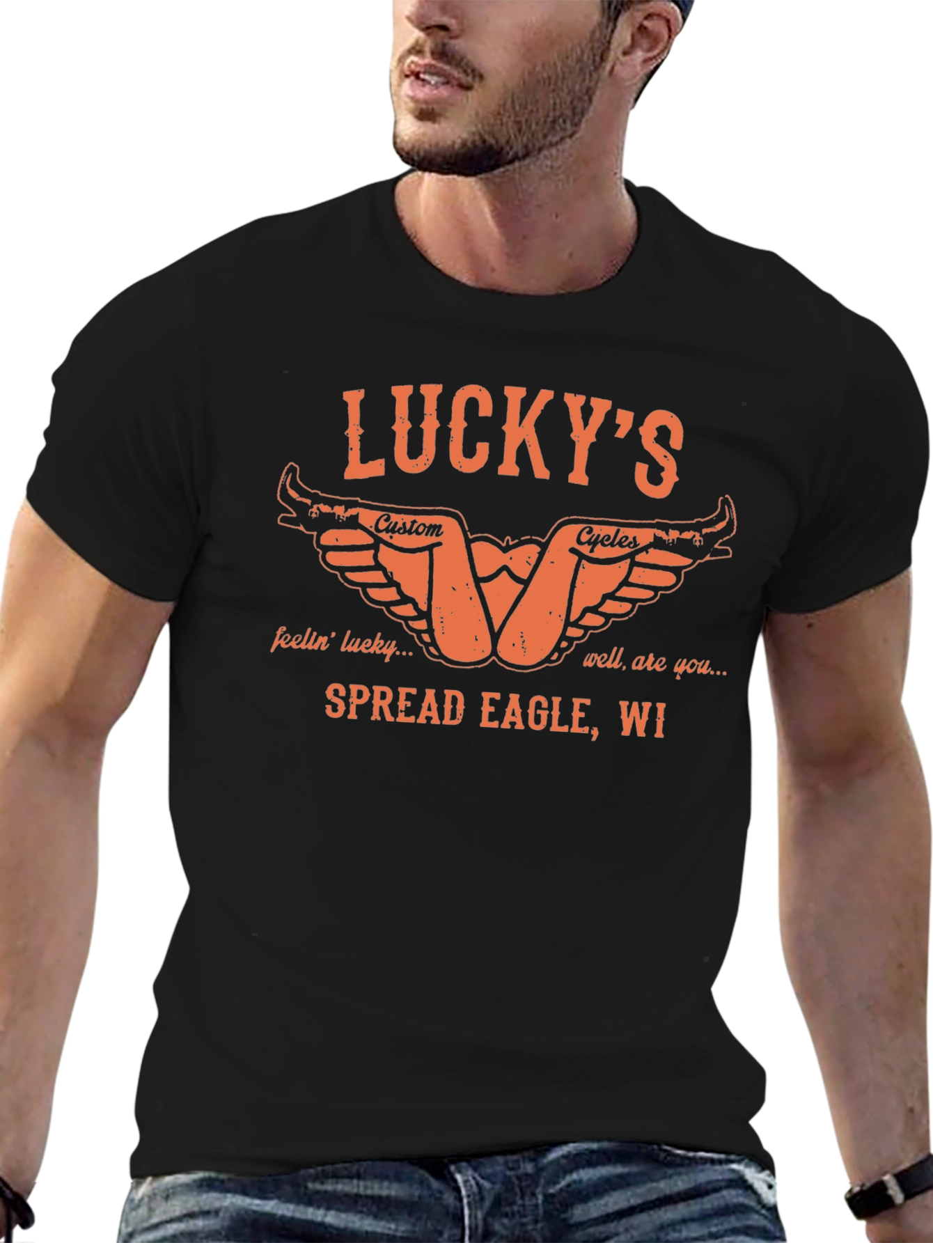 Black Lucky's Custom Cycles T-Shirt view 6