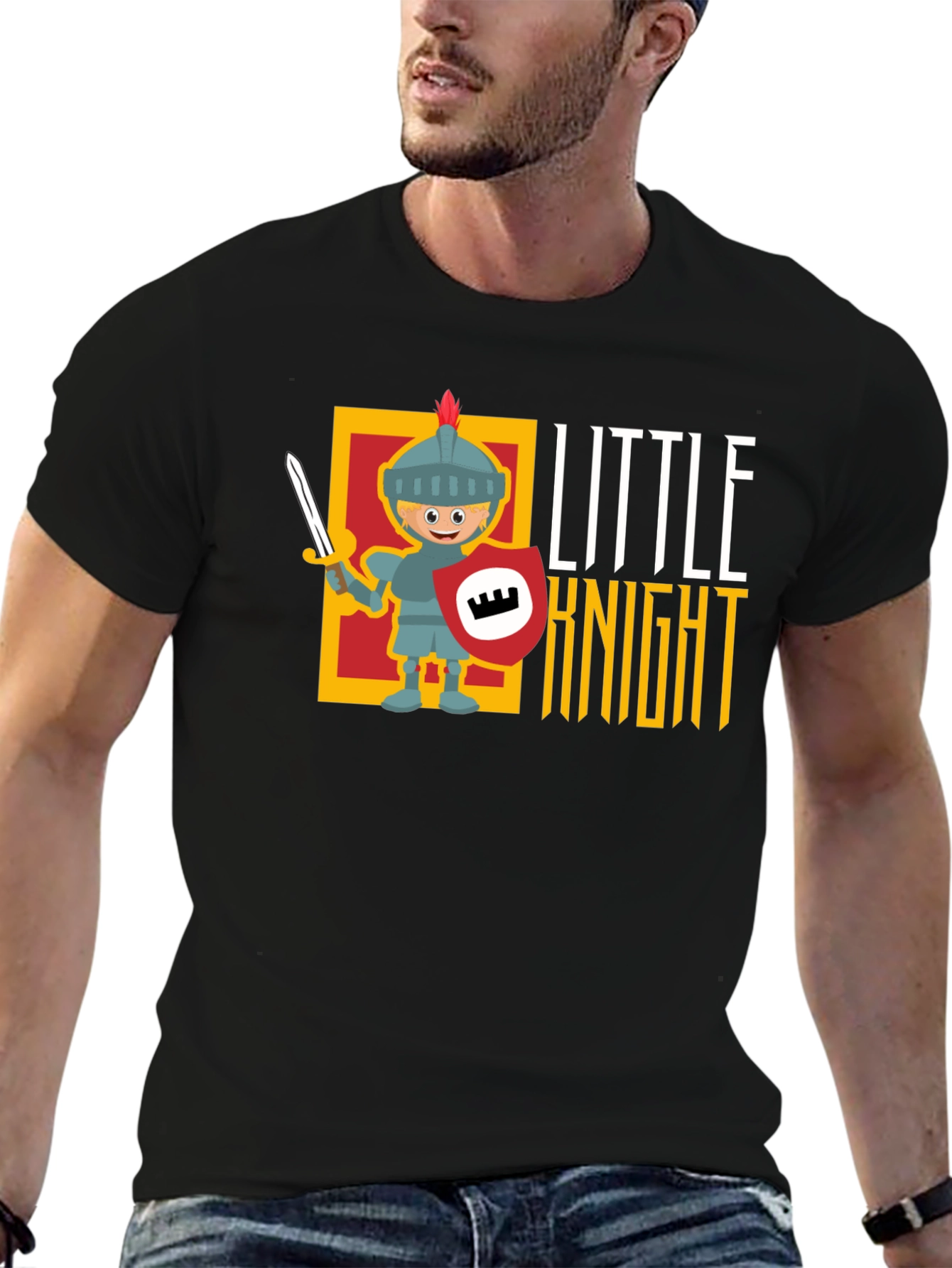 Black Little Knight Black T-Shirt view 6