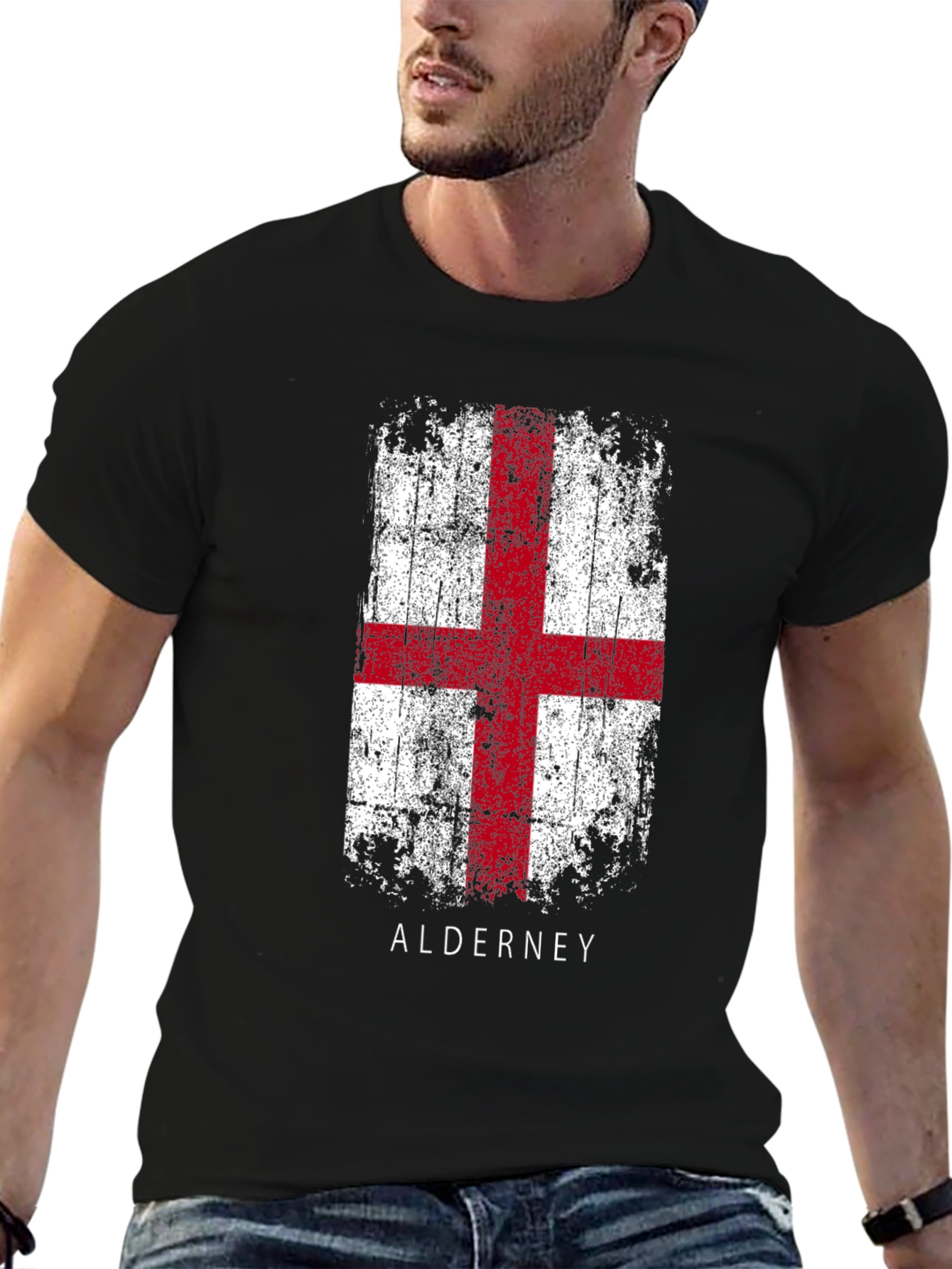 Black Alderney Flag T-Shirt view 6