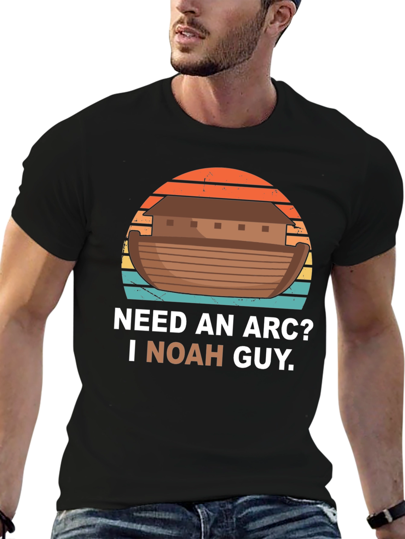 Black Need An Arc? I Noah Guy T-Shirt view 6
