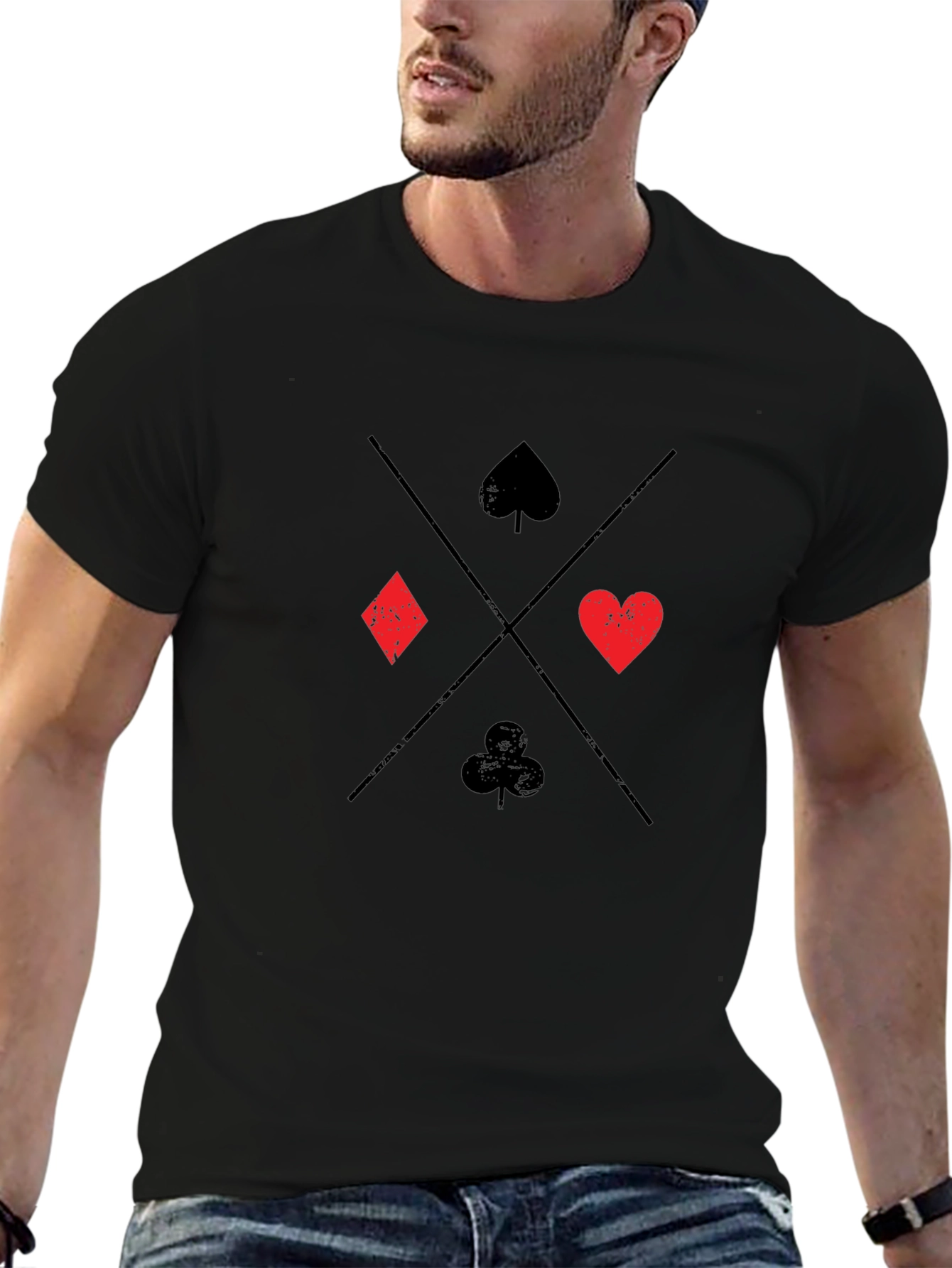 Black Ace Card Suit T-Shirt view 6