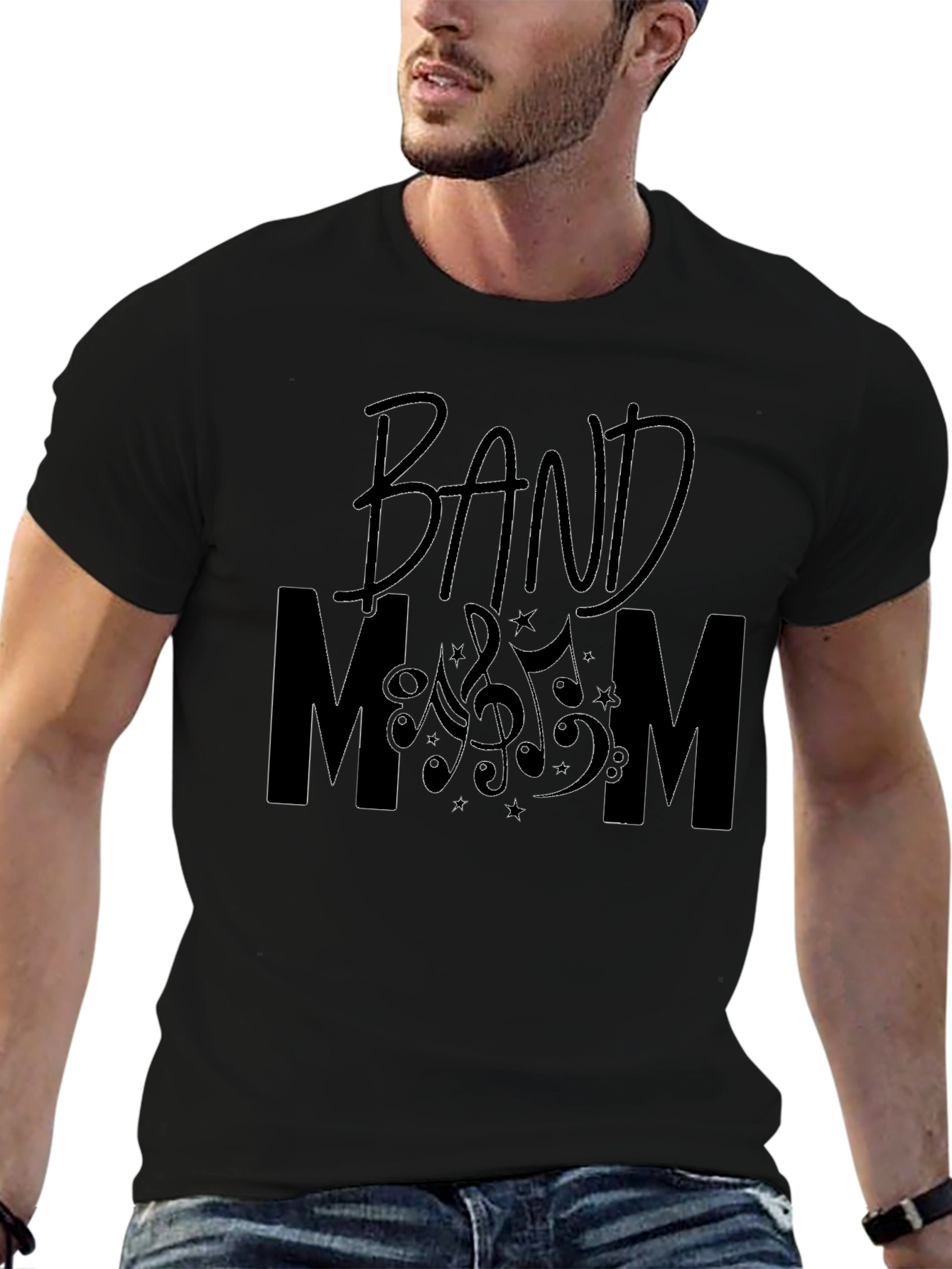 Black Band Mom T-Shirt - Music Lover Tee view 6