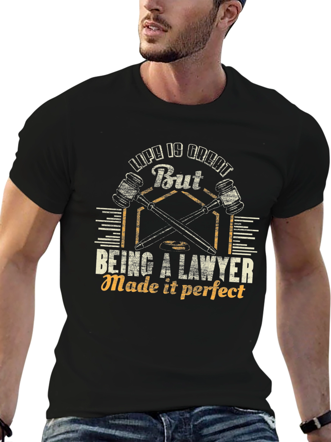 Black Lawyer Life T-Shirt - "Life is Great, But Being a Lawyer Made it Perfect" view 6