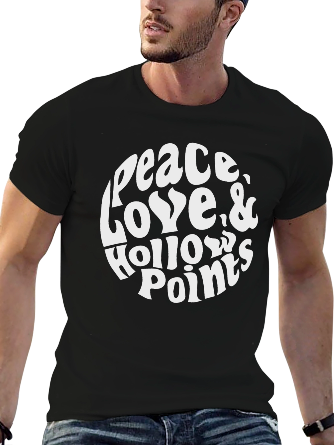 Black Peace Love & Hollow Points Graphic Tee view 6