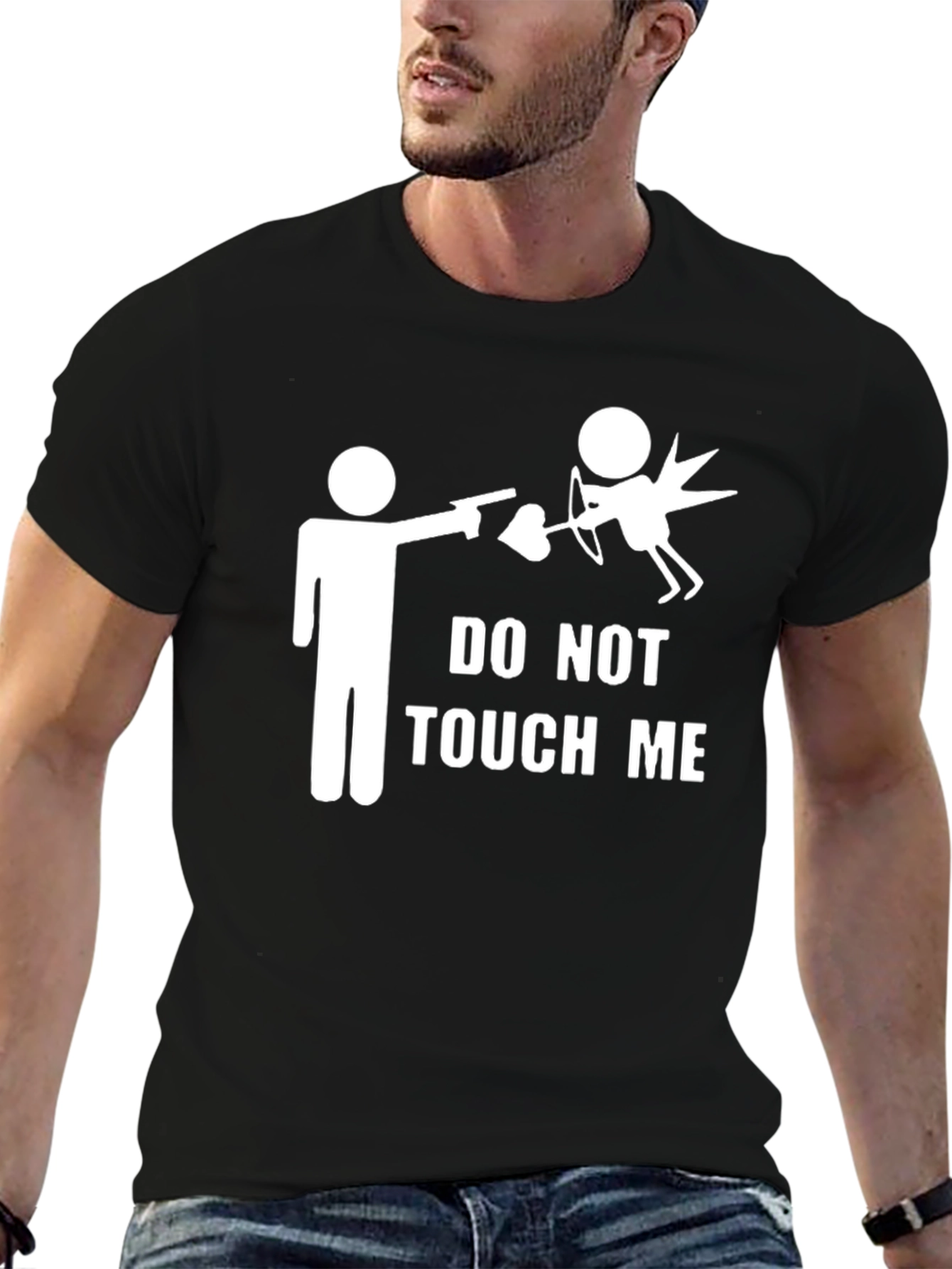 Black Do Not Touch Me Graphic Tee - Anti-Valentine's Humor view 6