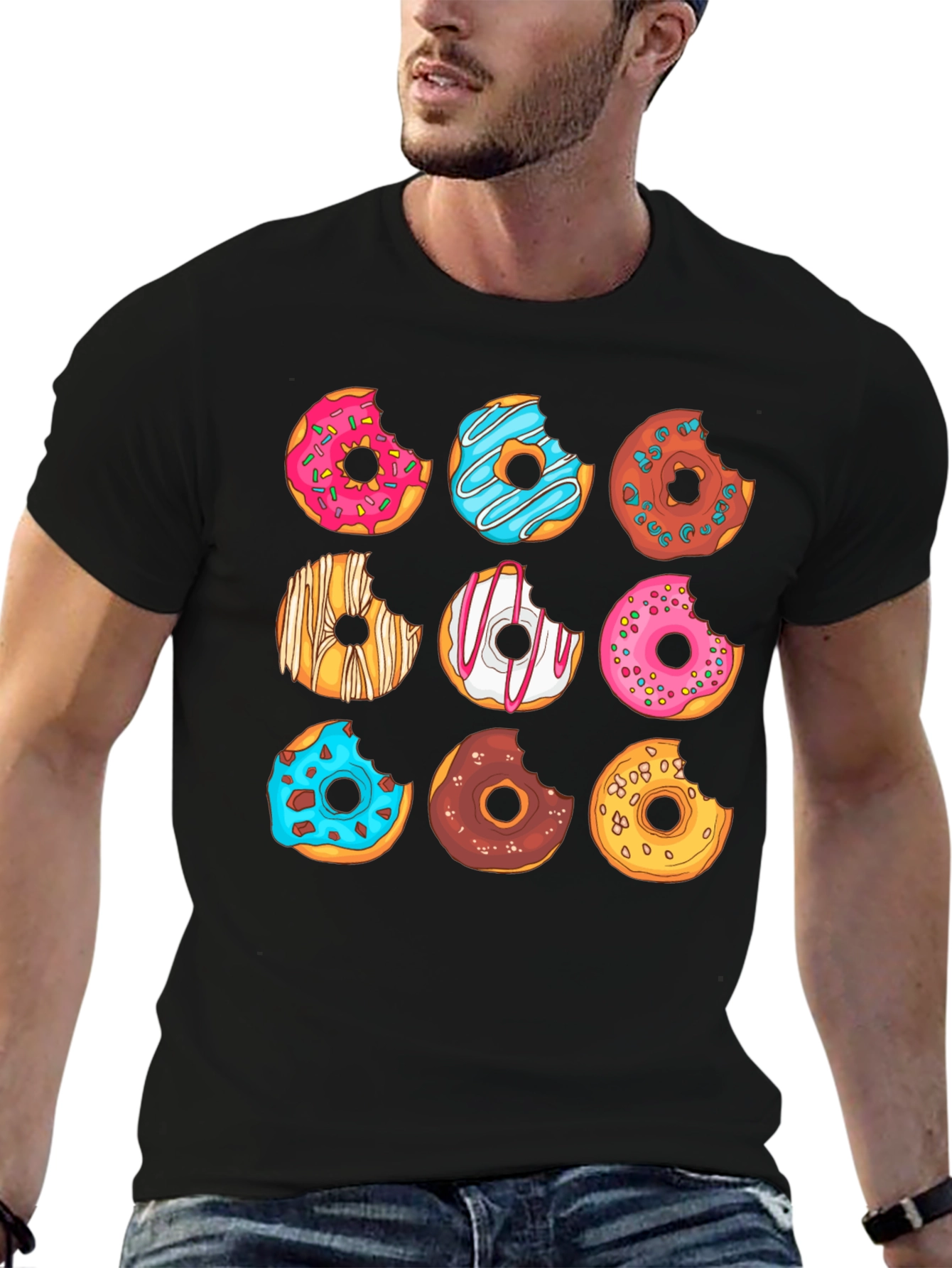 Black Donut Graphic T-Shirt - Sweet Tooth Fashion view 6
