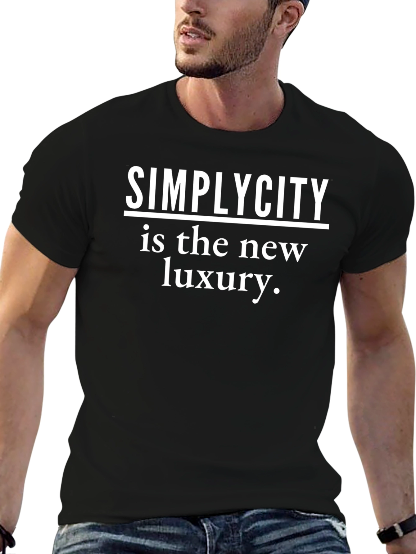 Black Simplicity is Luxury T-Shirt - Stylish Minimalist Tee view 6
