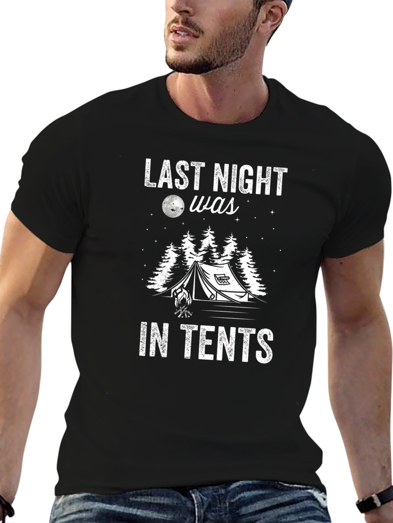 Black Last Night In Tents Graphic Tee view 6