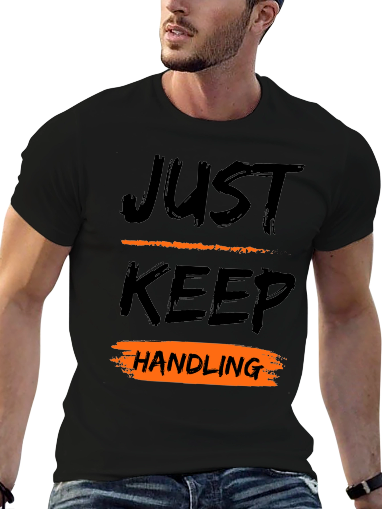 Black Just Keep Handling Graphic Tee view 6