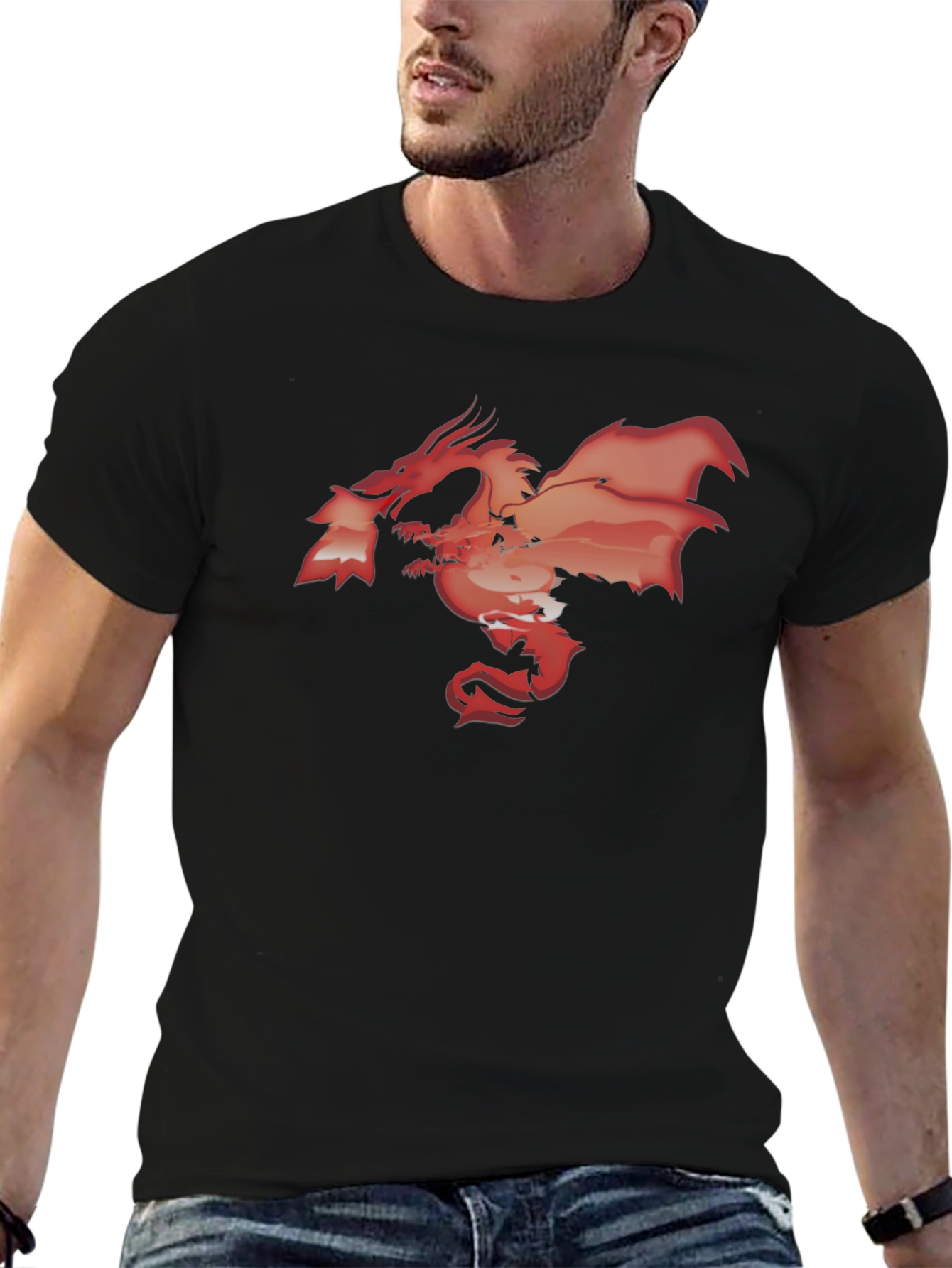 Black Dragon Graphic Black T-Shirt view 6