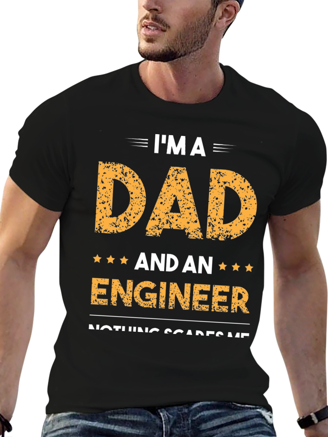 Black Dad and Engineer T-Shirt view 6