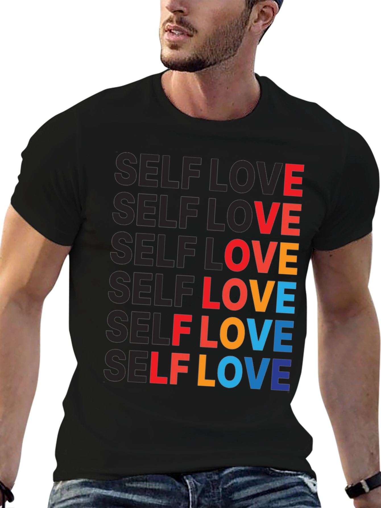 Black Self Love Graphic Tee - Bold & Colorful view 6