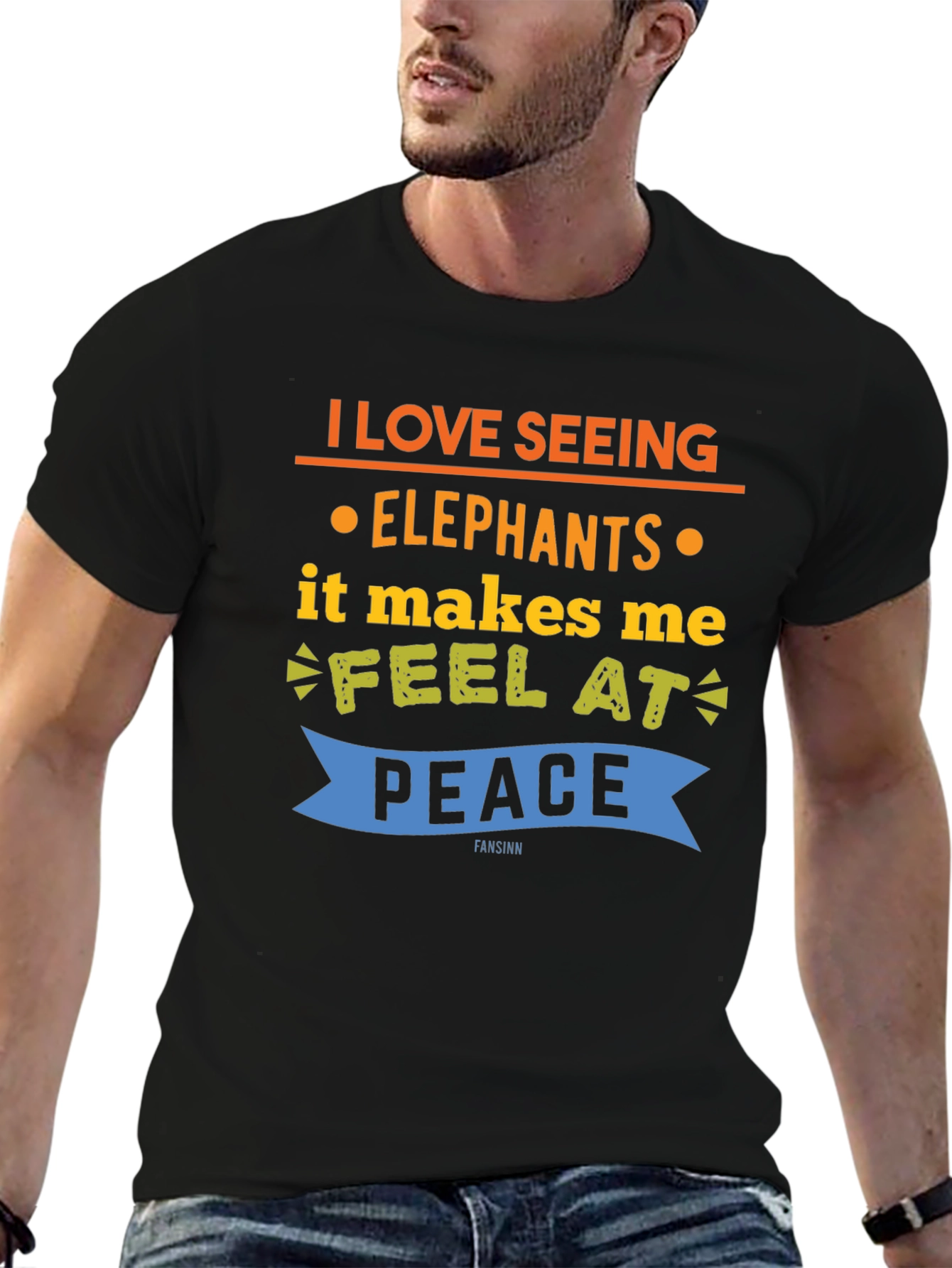Black Elephant Lover T-Shirt - Feel at Peace Tee view 6