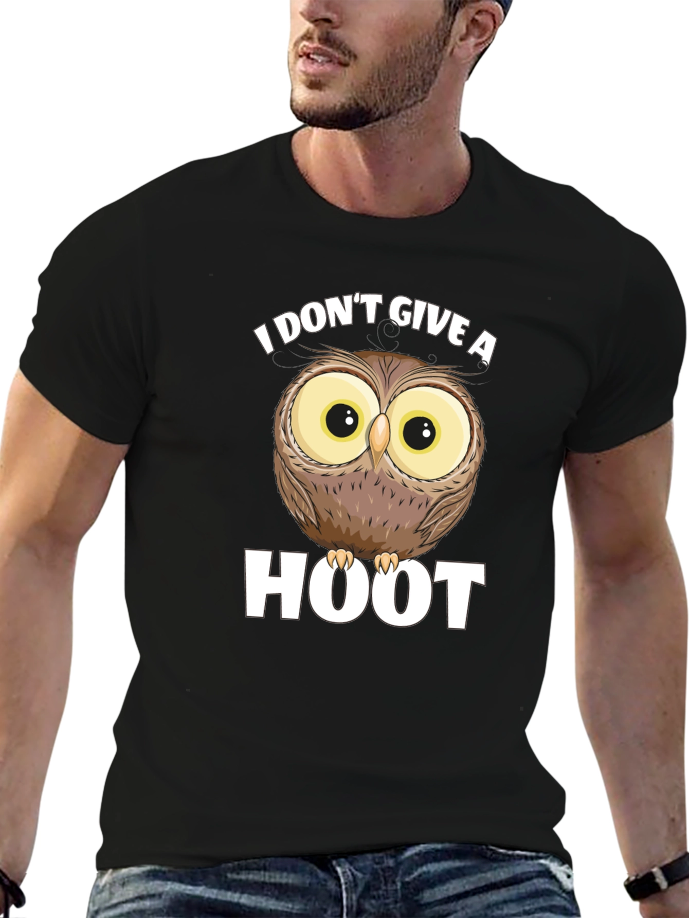 Black I Don't Give A Hoot Owl Graphic T-Shirt view 6