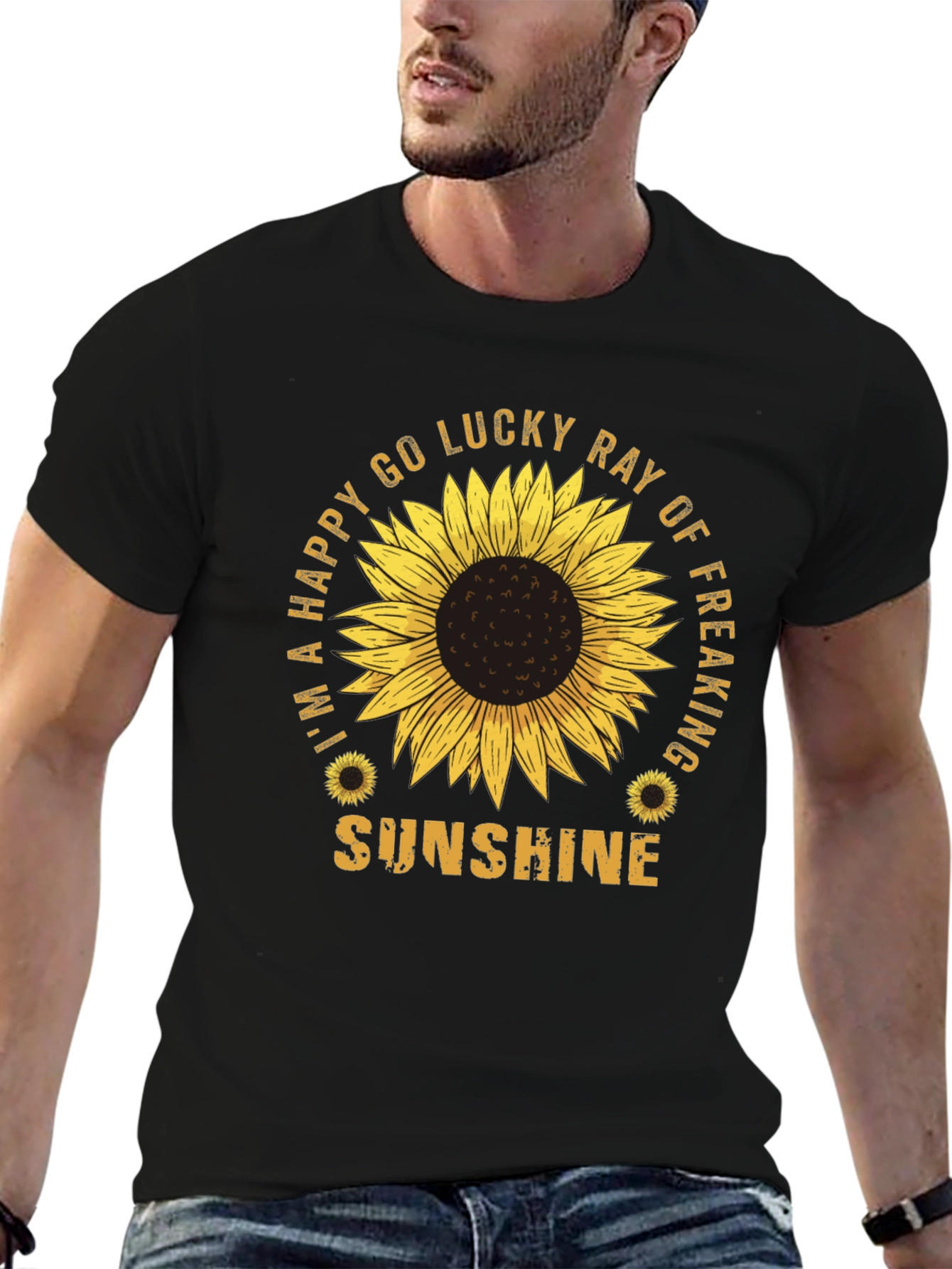 Black Sunflower Graphic Tee - Lucky Ray of Sunshine view 6