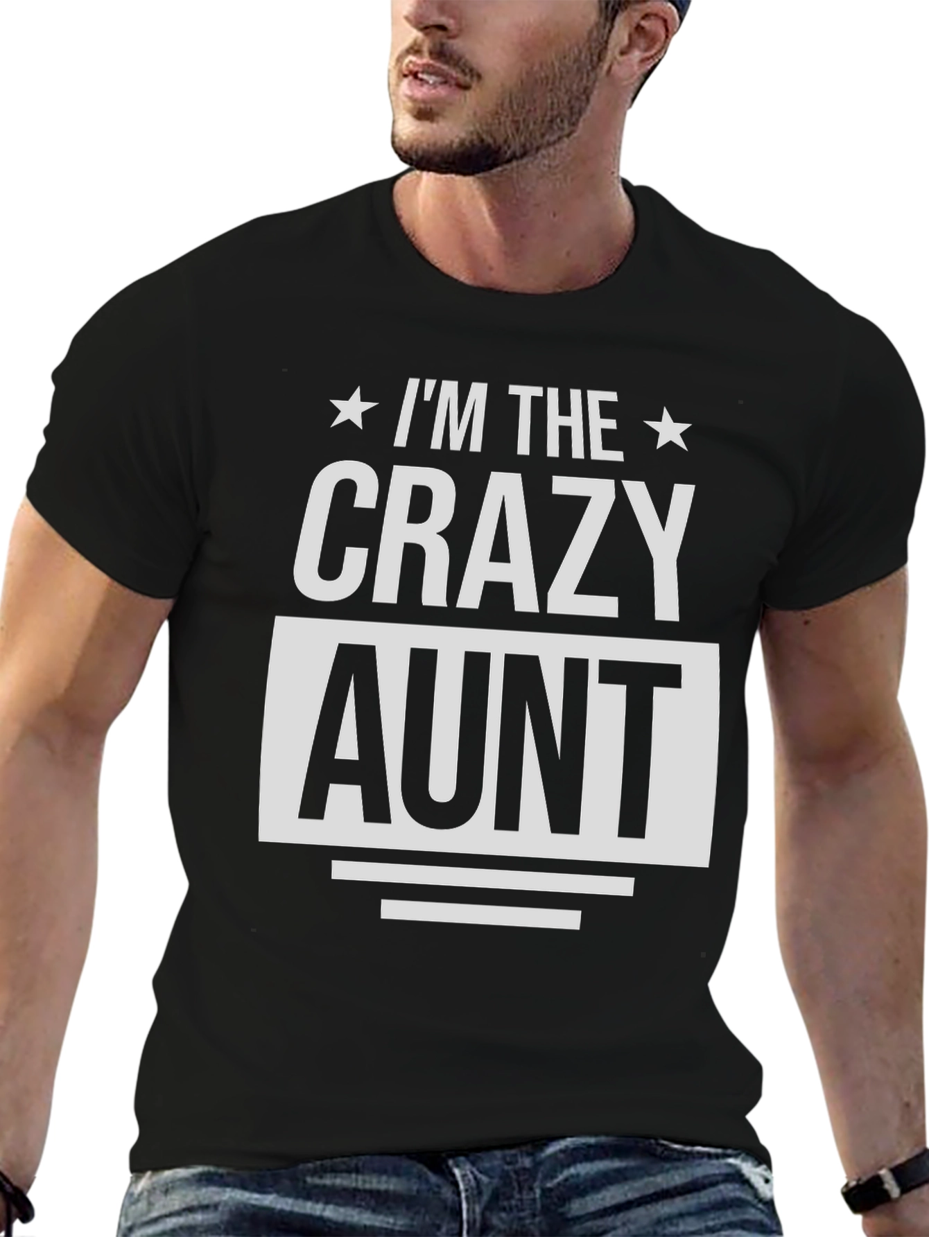 Black I'm The Crazy Aunt T-Shirt - Novelty Family Tee view 6