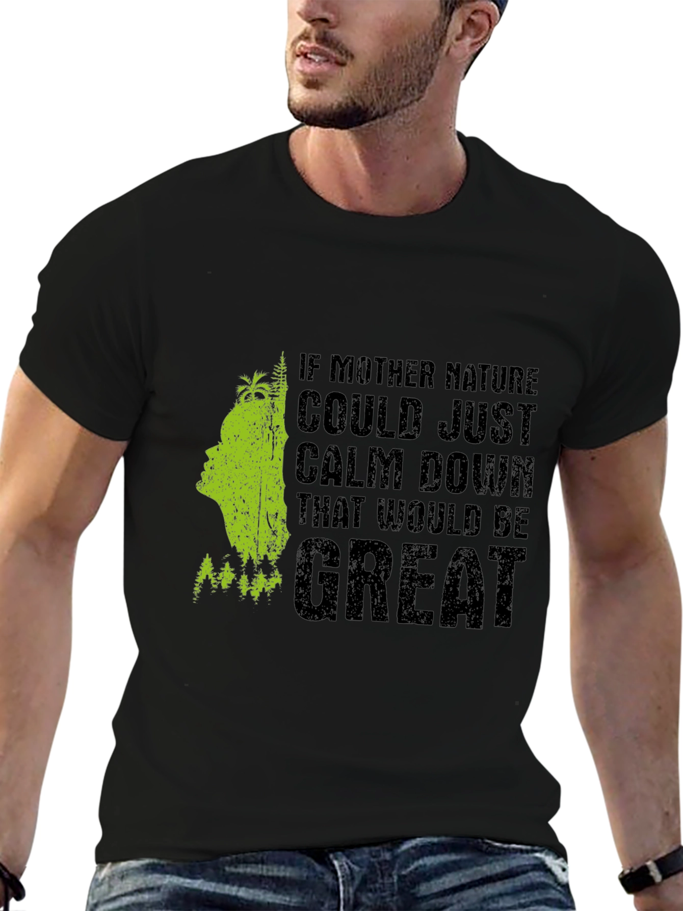 Black Mother Nature Sarcastic Graphic Tee - Black view 6