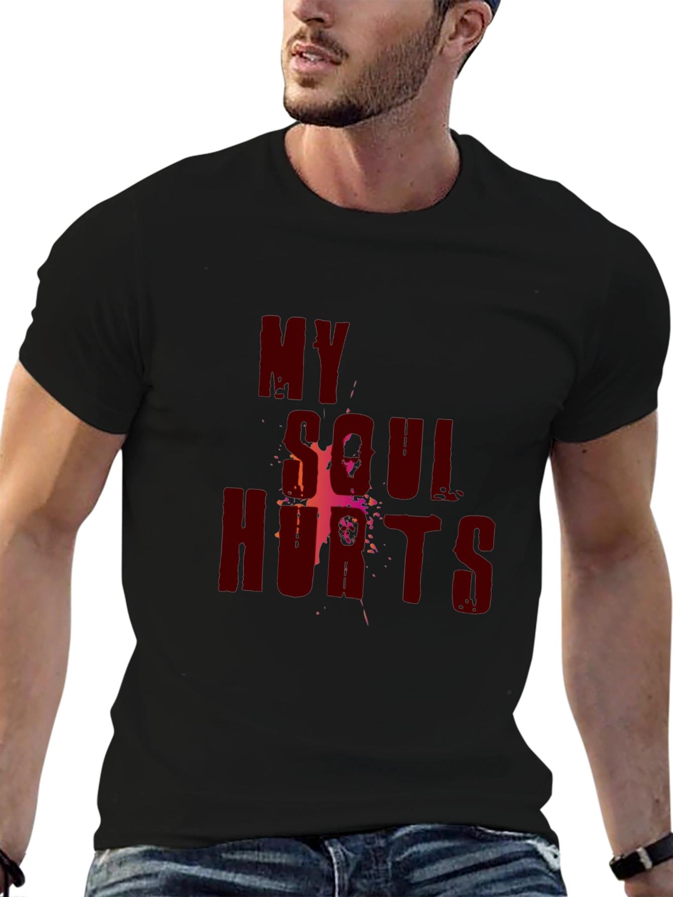 Black My Soul Hurts Graphic T-Shirt view 6