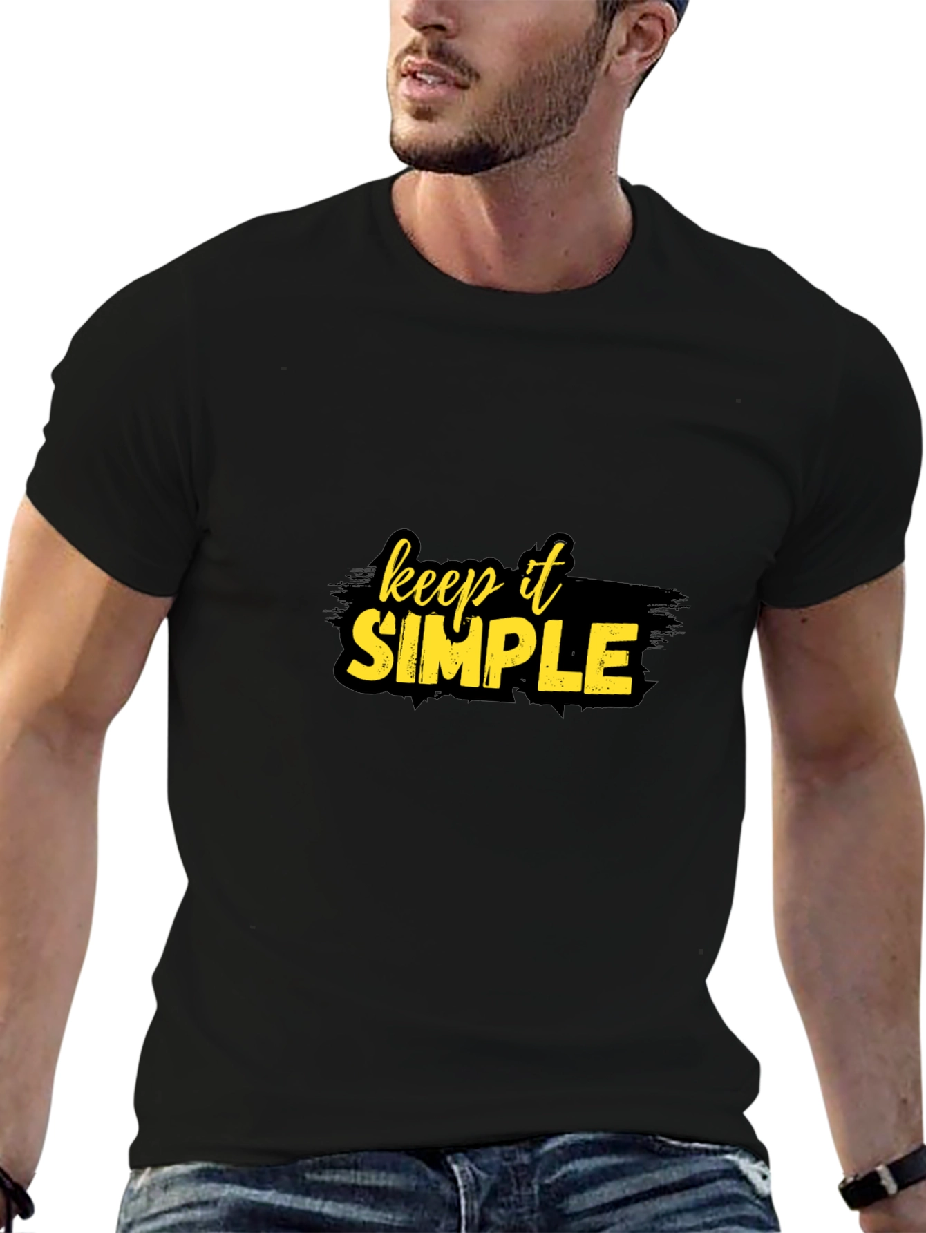 Black Keep It Simple Graphic T-Shirt view 6