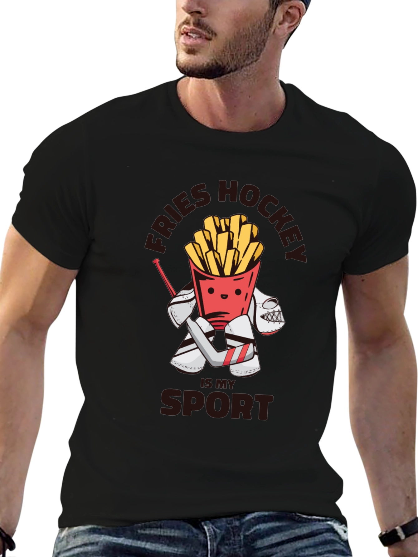 Black Fries Hockey My Sport Graphic T-Shirt view 6