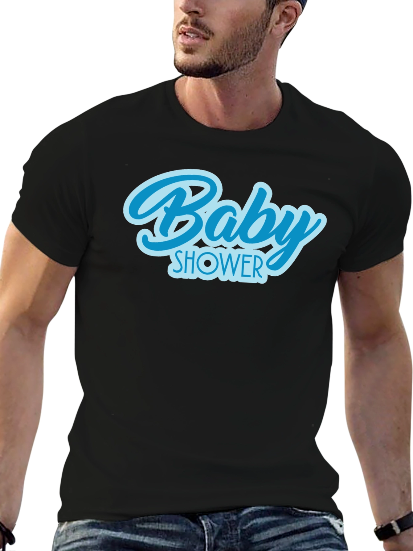 Black Baby Shower Crew T-Shirt - Celebration Tee view 6