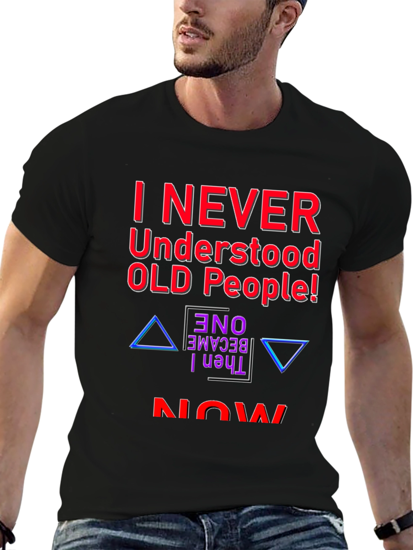 Black Funny 'Old People' Graphic Tee view 6