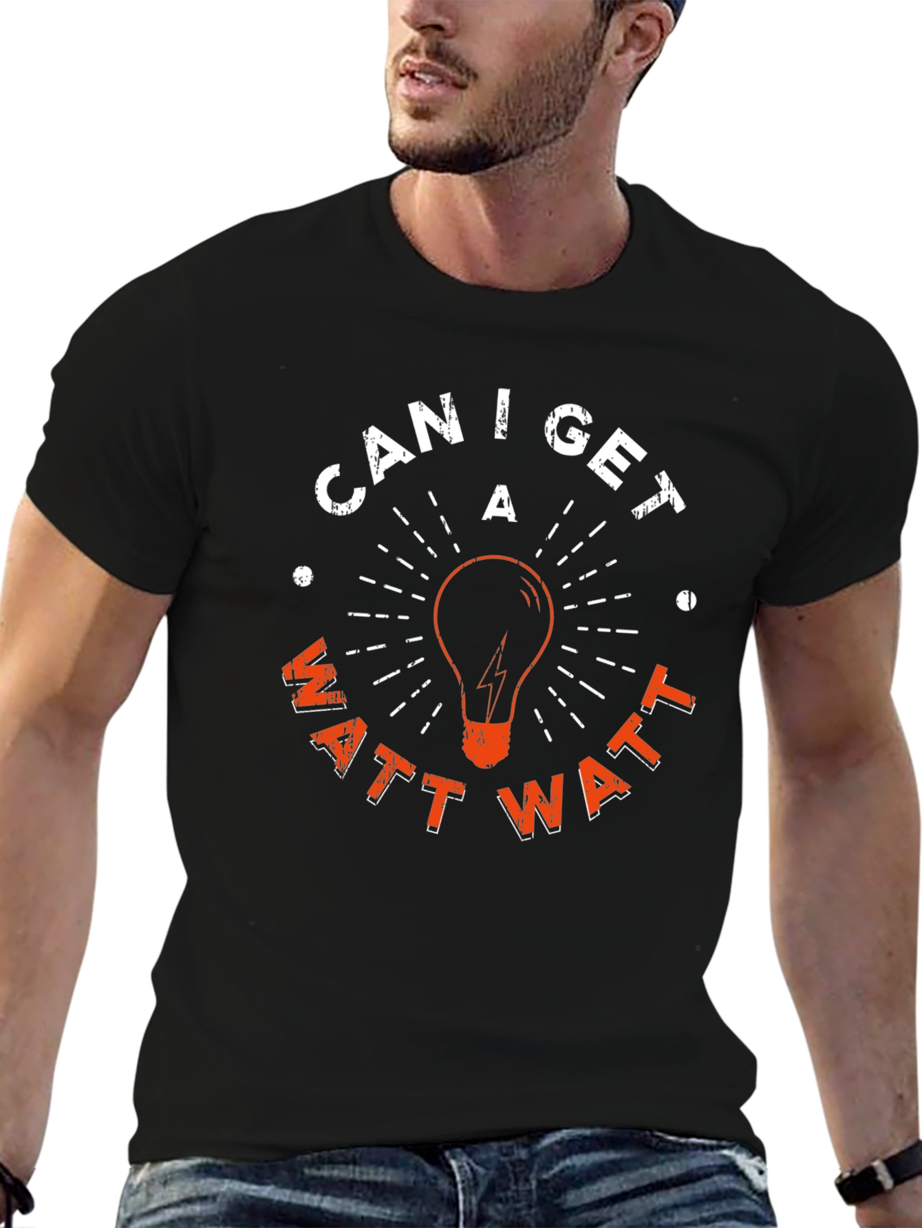 Black Can I Get A Watt Watt T-Shirt view 6