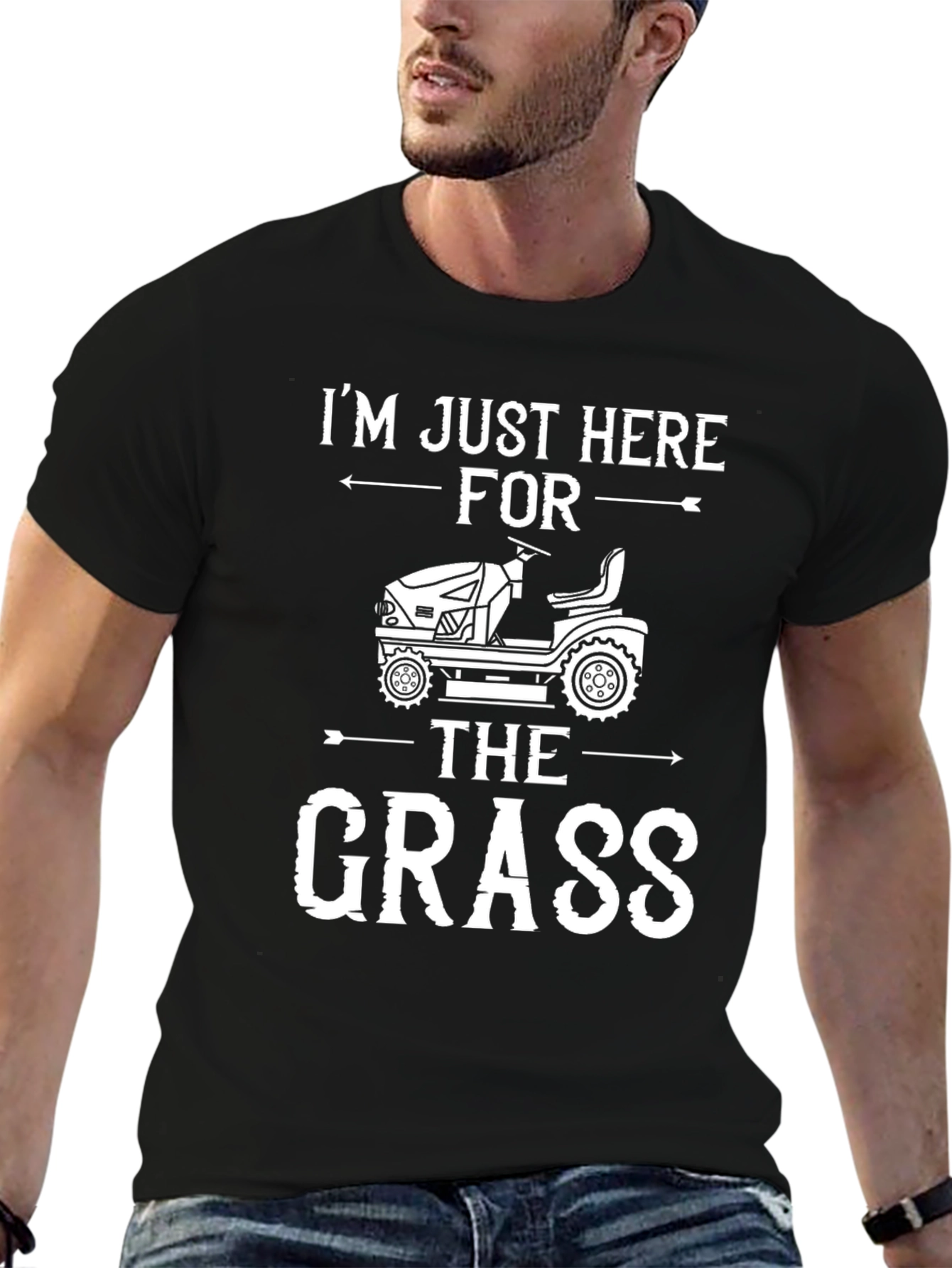 Black I'm Just Here For The Grass Graphic Tee view 6