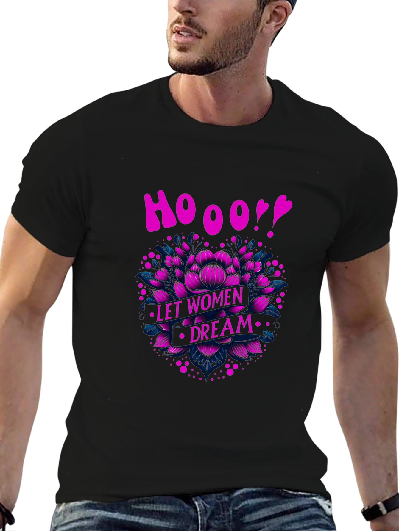 Black Empowering Women's Dream Graphic Tee - Black view 6