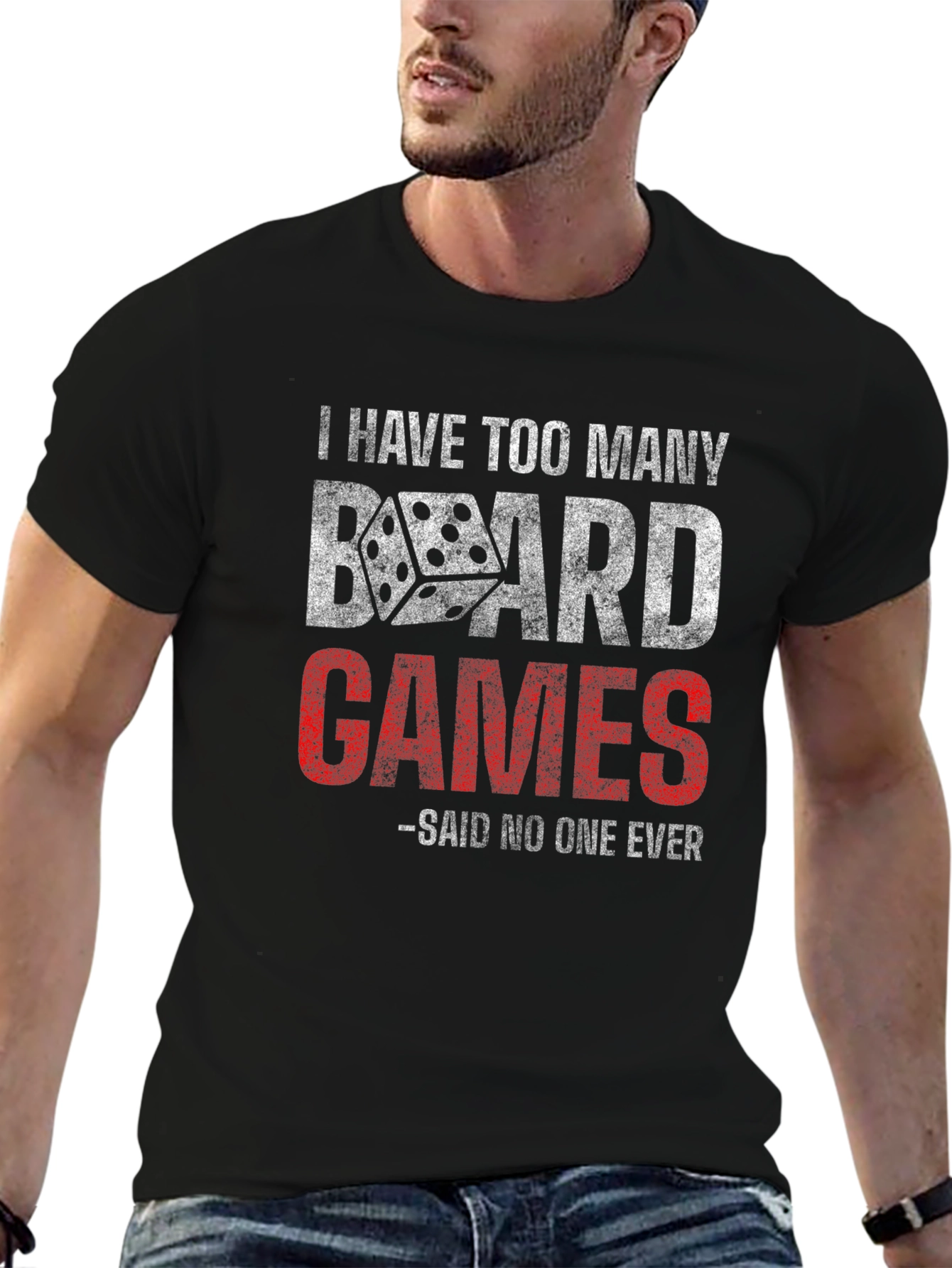 Black Board Games Funny T-Shirt view 6