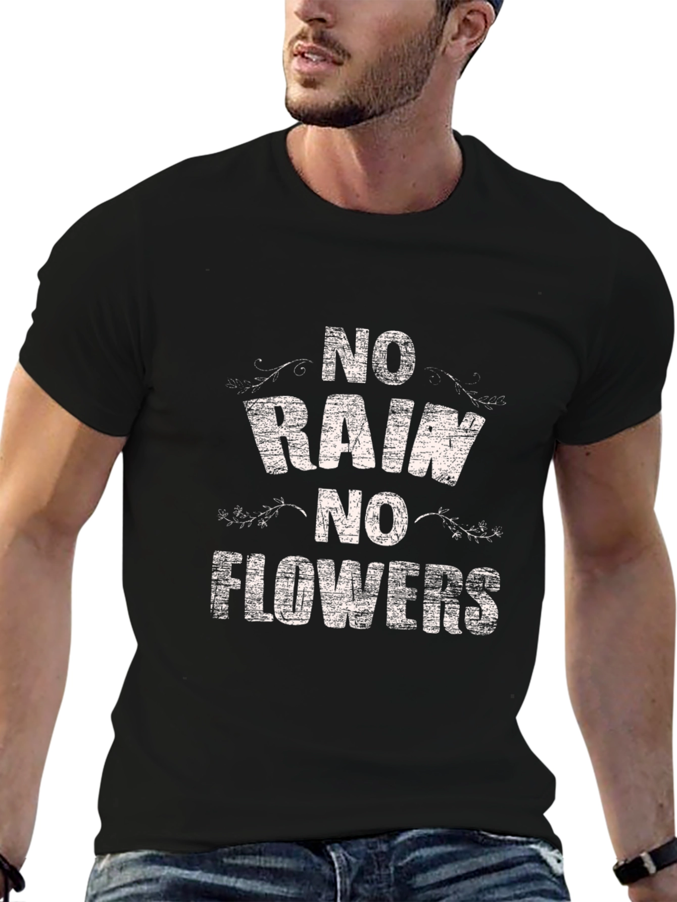 Black No Rain No Flowers Graphic Tee - Black view 6