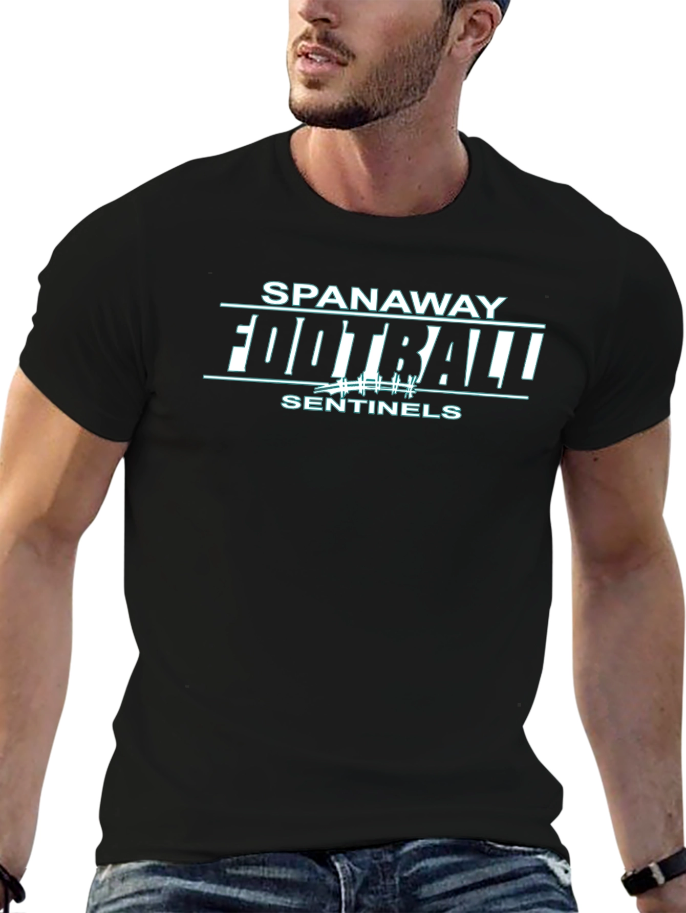 Black Spanaway Football Sentinels Black T-Shirt view 6