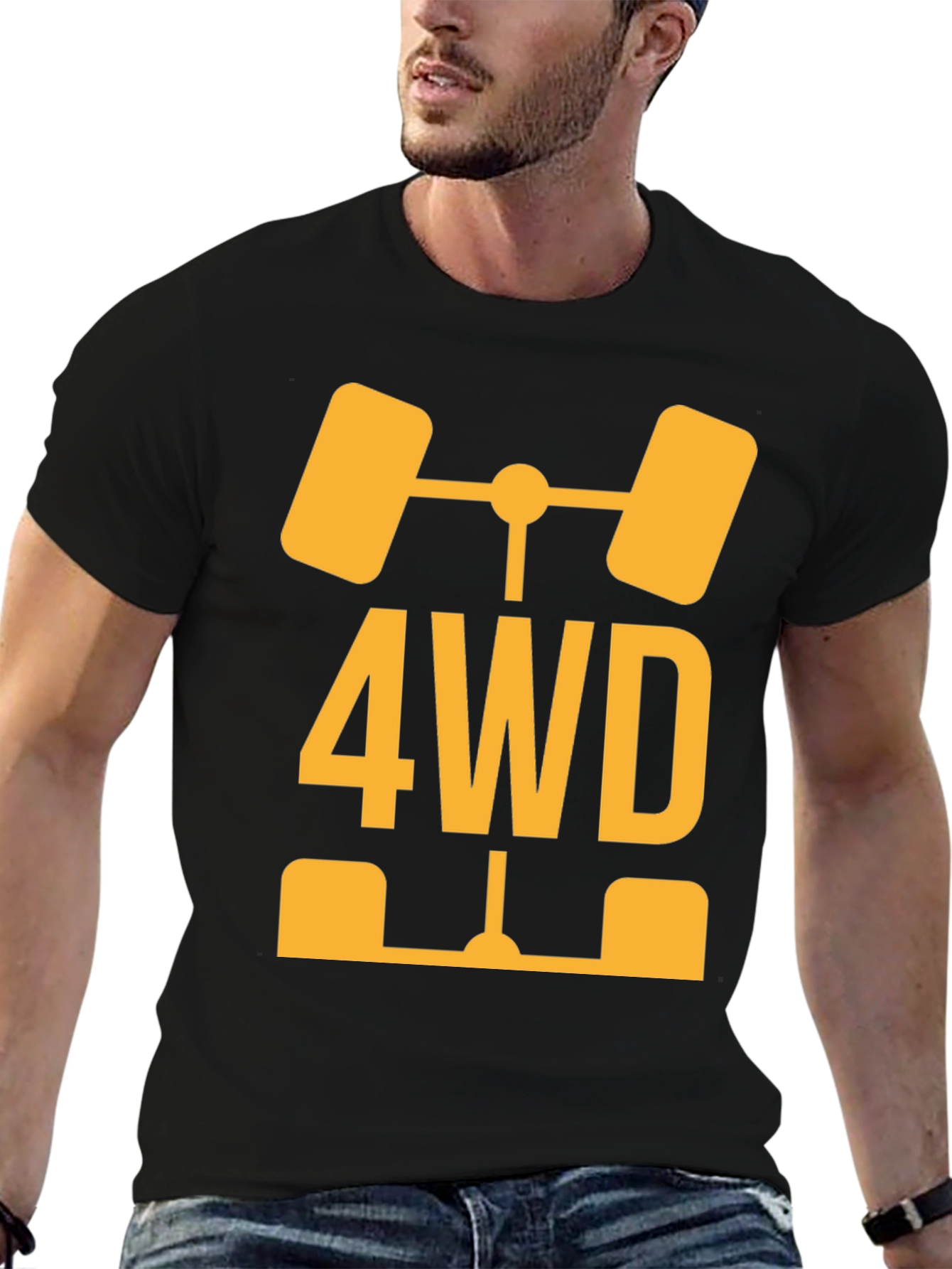 Black 4WD Off-Road Vehicle T-Shirt - Black view 6