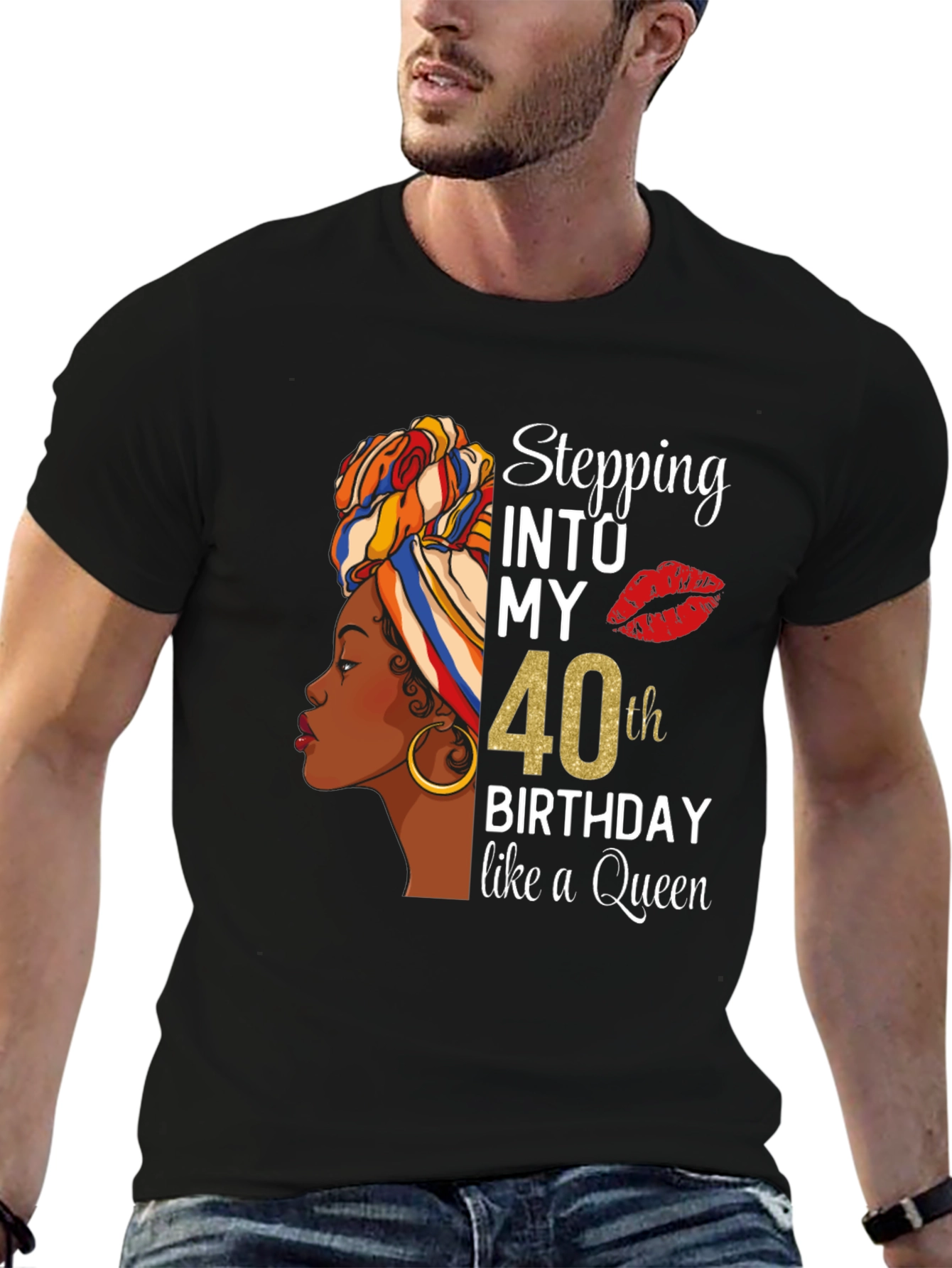 Stepping Into My 40th Birthday Queen T-Shirt - 6