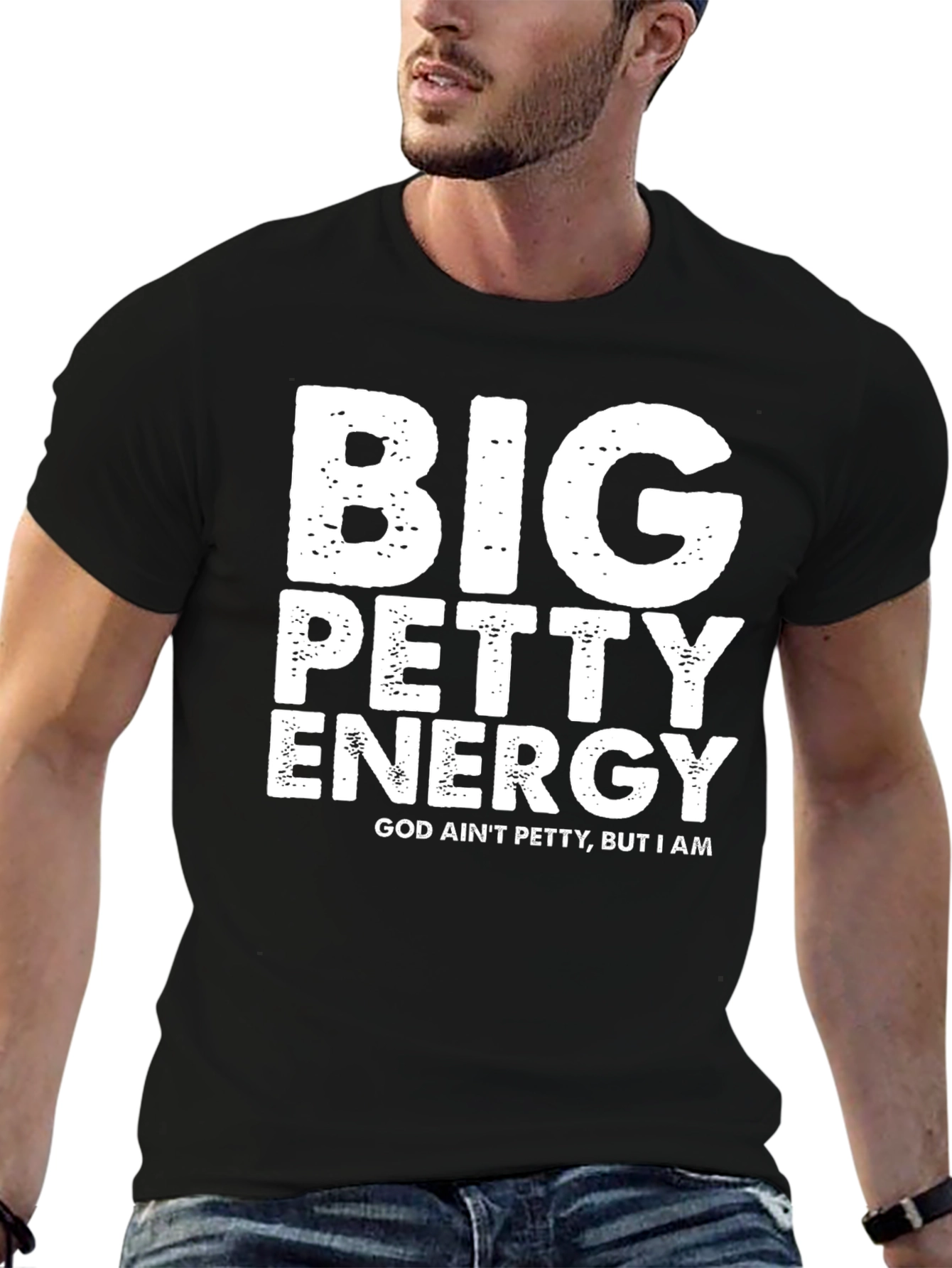 Black Big Petty Energy Graphic Tee view 6