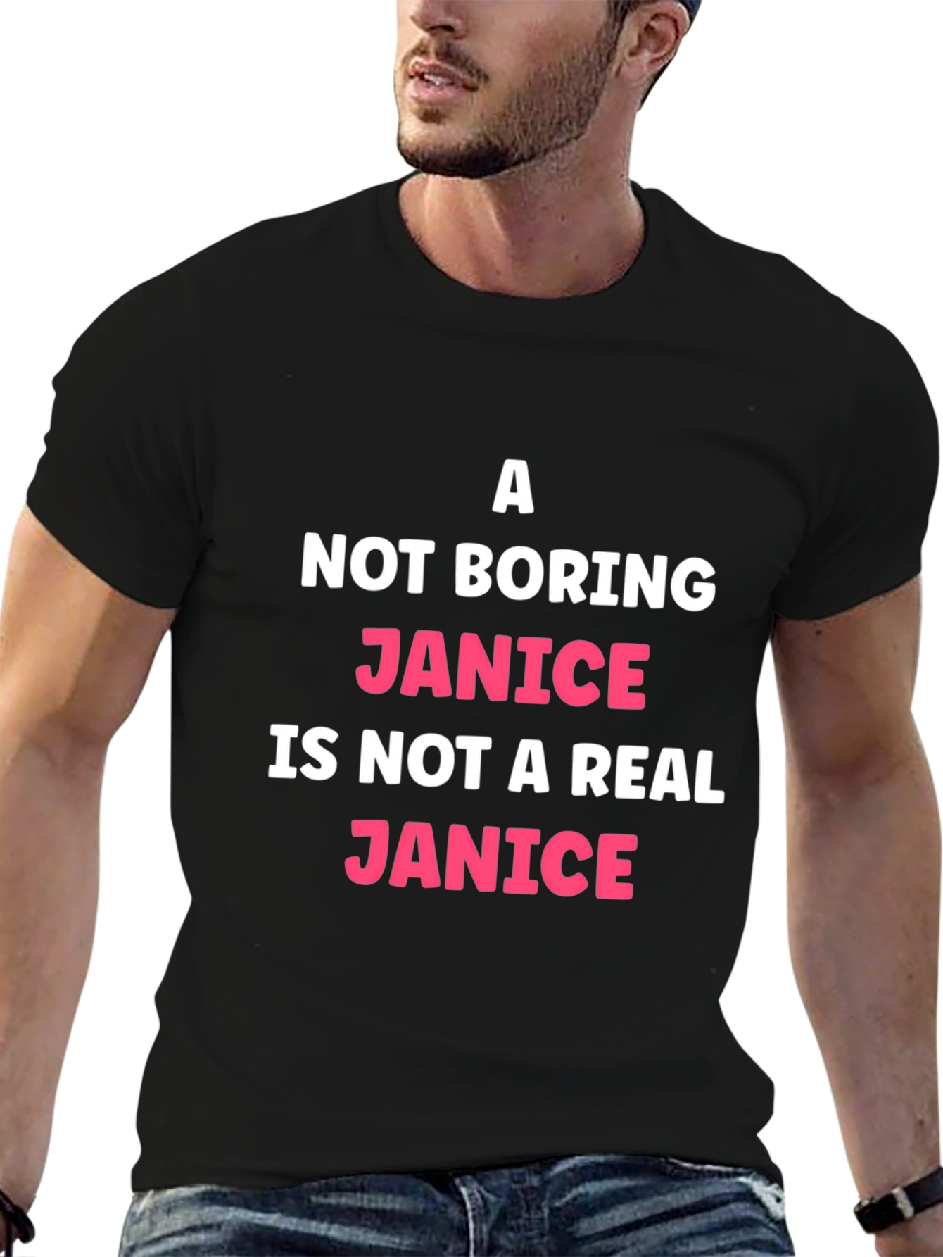 Black A Not Boring Janice T-Shirt Funny Name Tee view 6