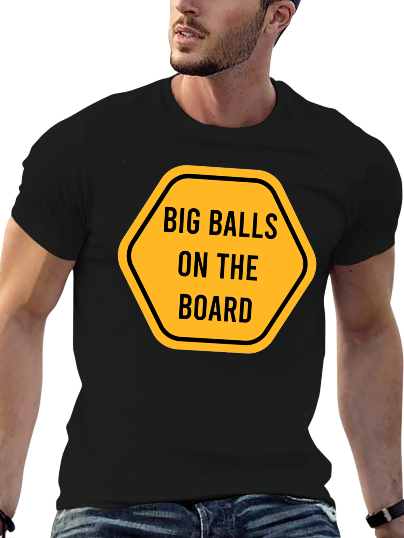 Black Big Balls on the Board Graphic Tee view 6