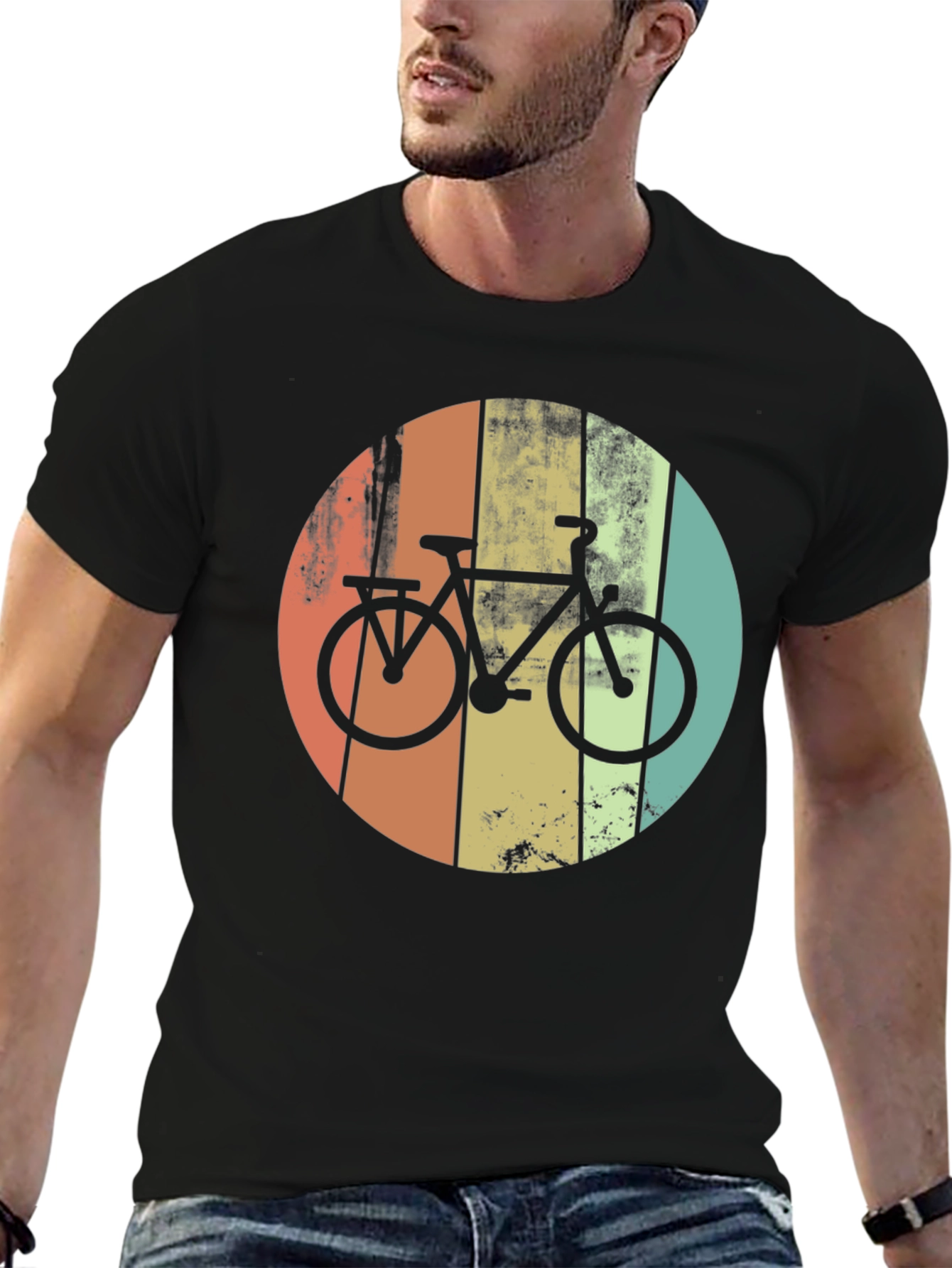 Black Retro Bike Graphic Tee view 6