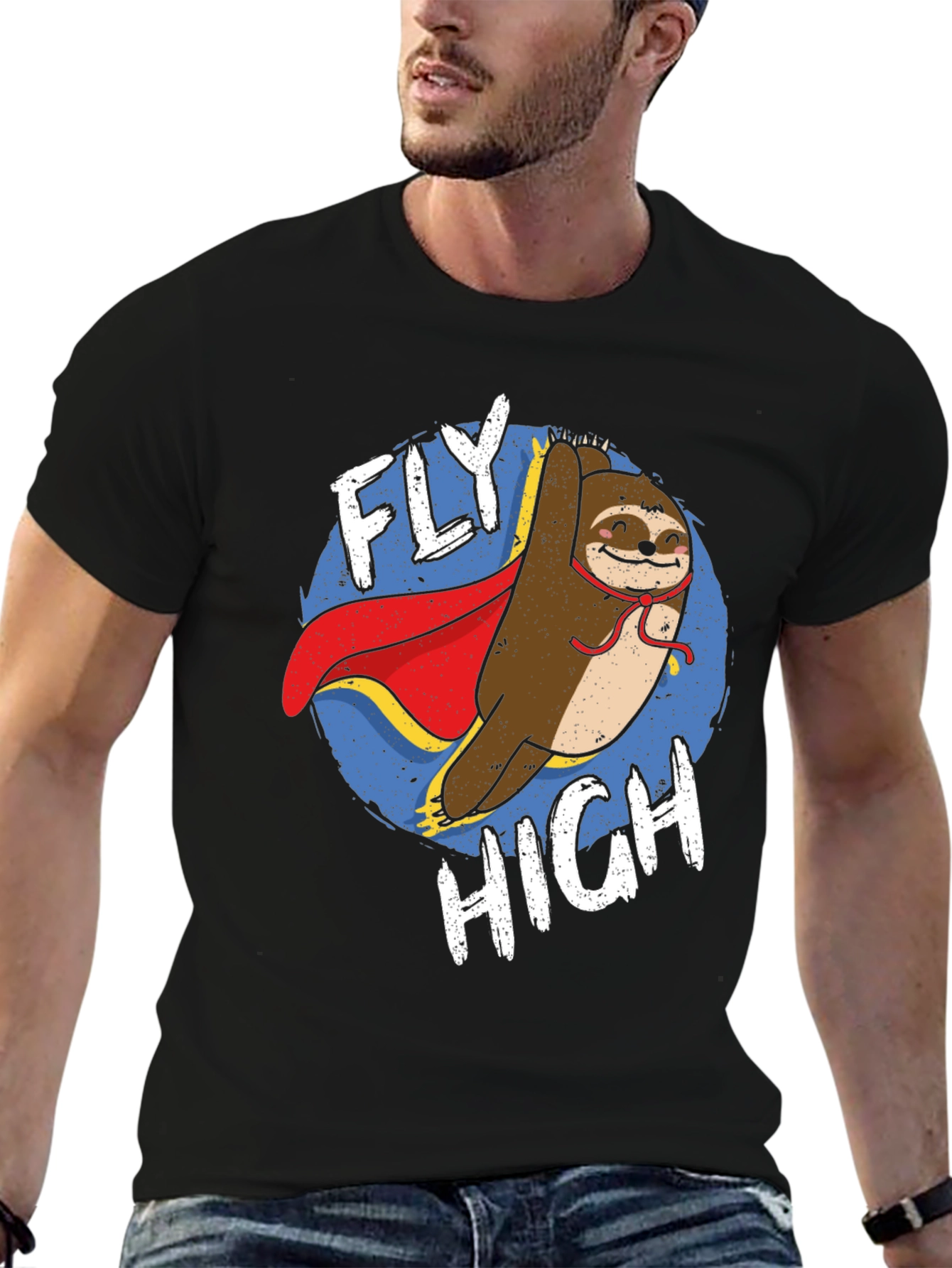 Black Fly High Sloth Graphic T-Shirt view 6