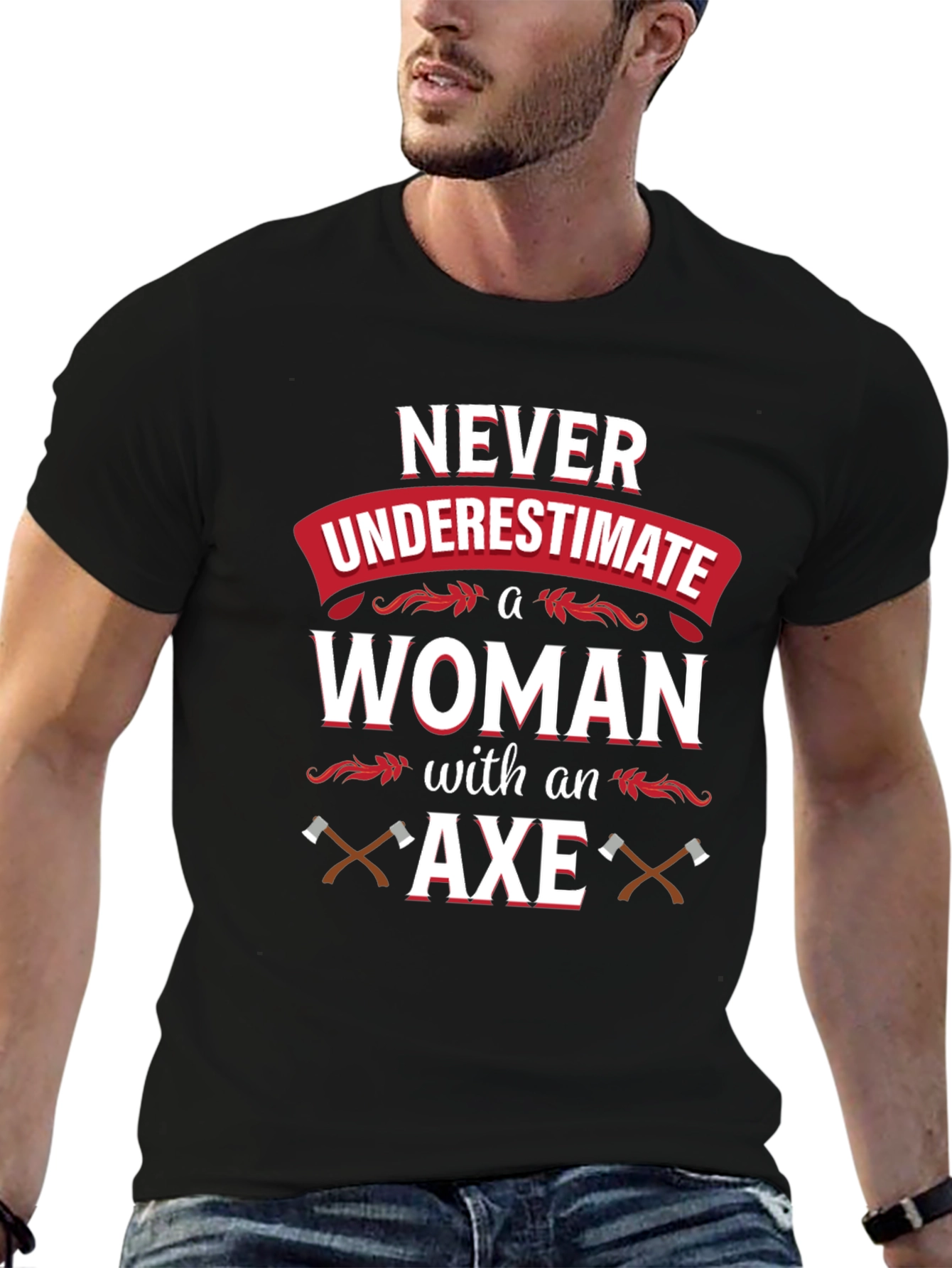 Black Never Underestimate A Woman With An Axe T-Shirt view 6