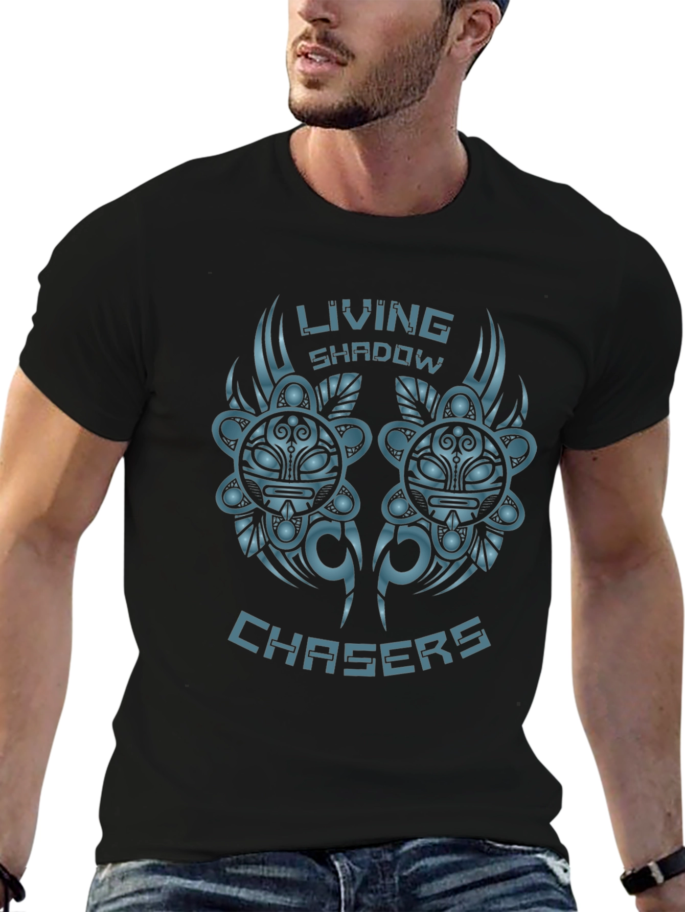 Black Living Shadow Chasers Graphic Tee view 6