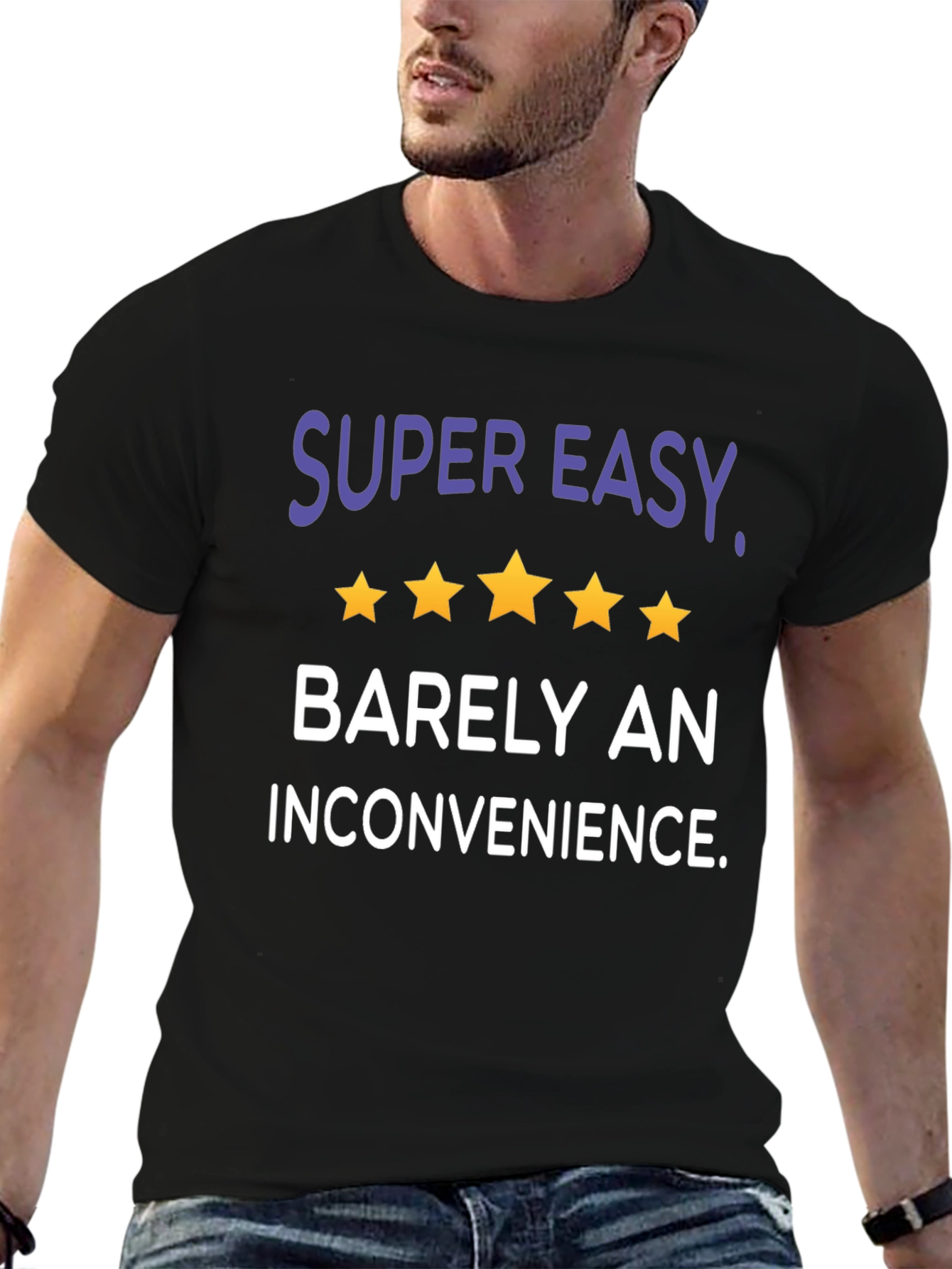 Black Super Easy Barely an Inconvenience Graphic Tee view 6
