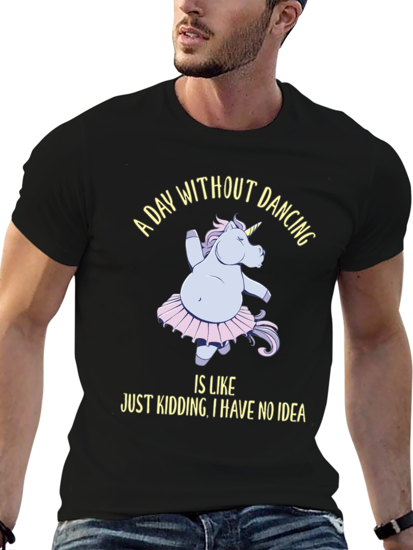 Black Dancing Unicorn T-Shirt - A Day Without Dancing view 6