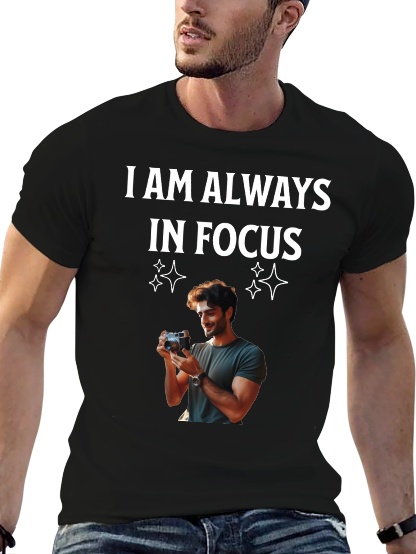 Black Always in Focus T-Shirt - Photographer Tee view 6