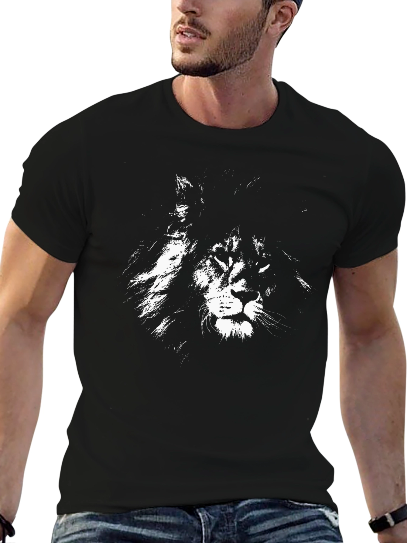 Black Lion Graphic Black Tee view 6