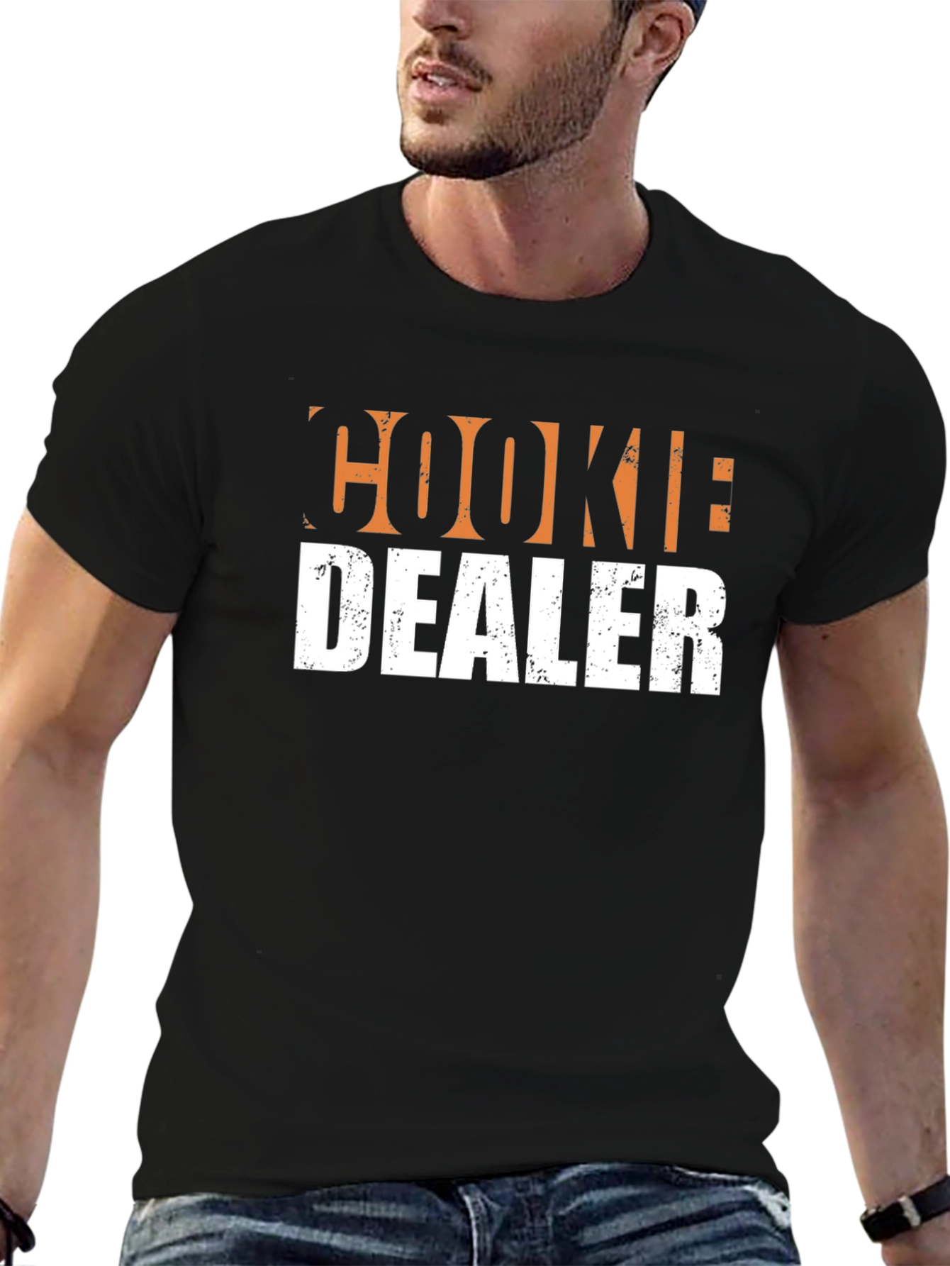 Black Cookie Dealer Graphic Tee - Black Cotton T-Shirt view 6