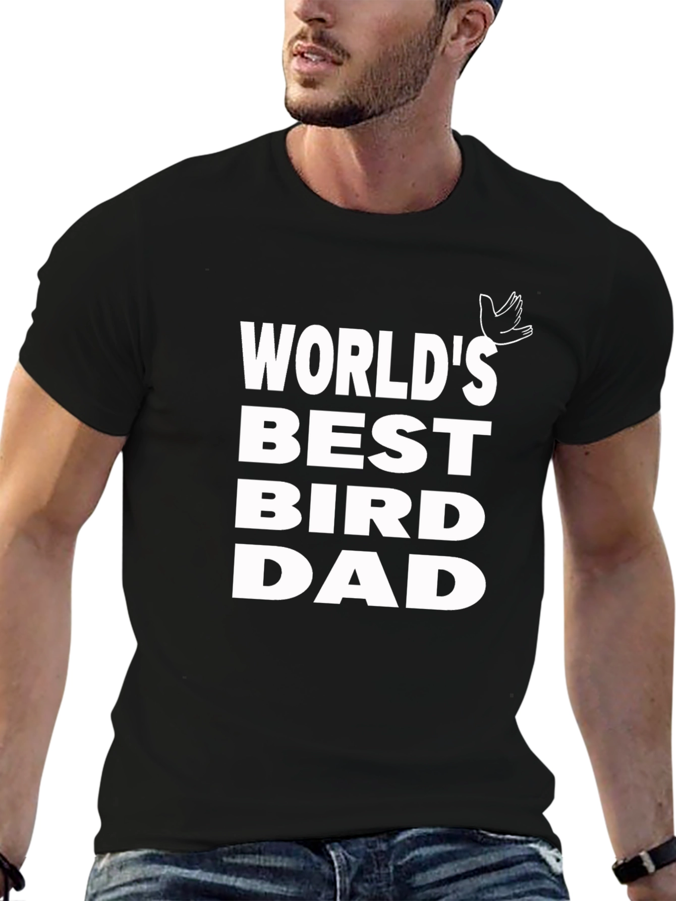 Black World's Best Bird Dad T-Shirt view 6